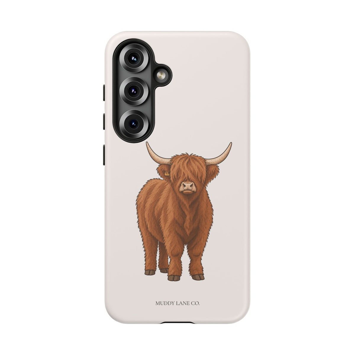 Highland Cow Tough Phone Case in Warm Cream Matte
