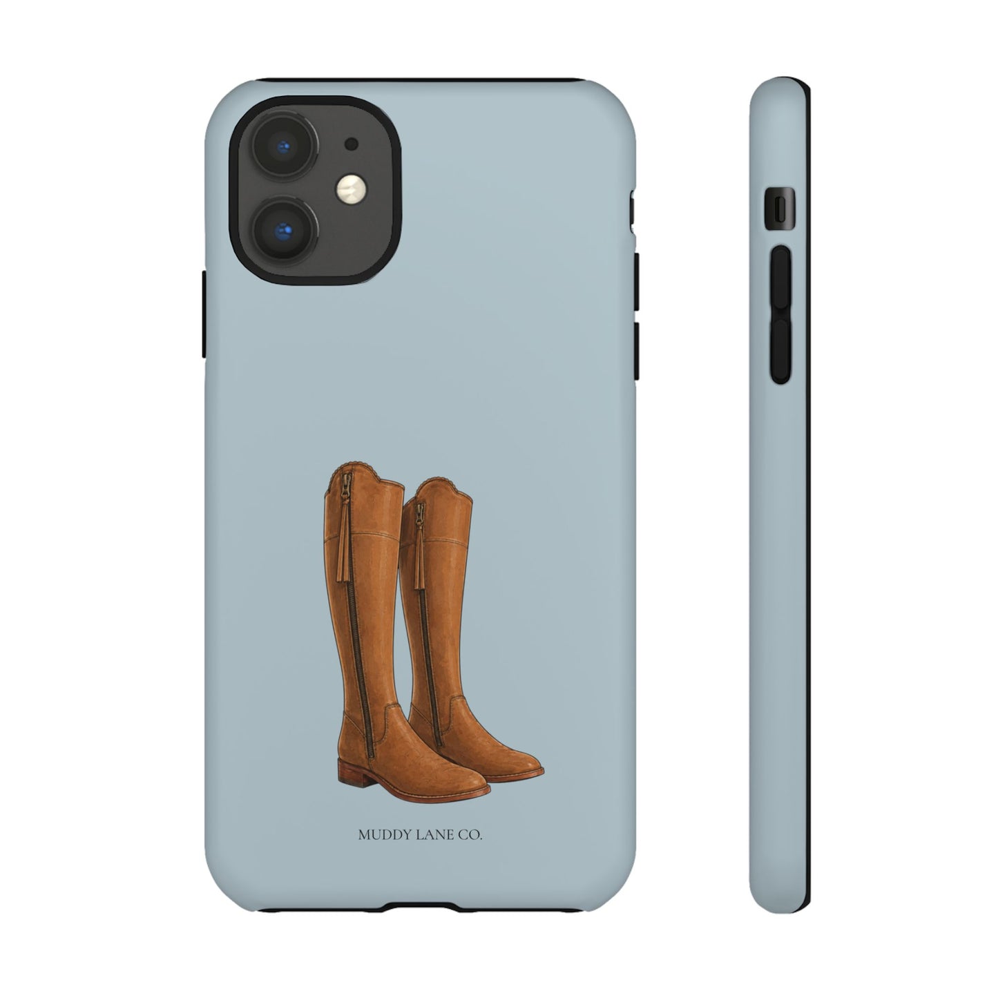 Riding Boots Tough Phone Case in Dusty Blue Matte
