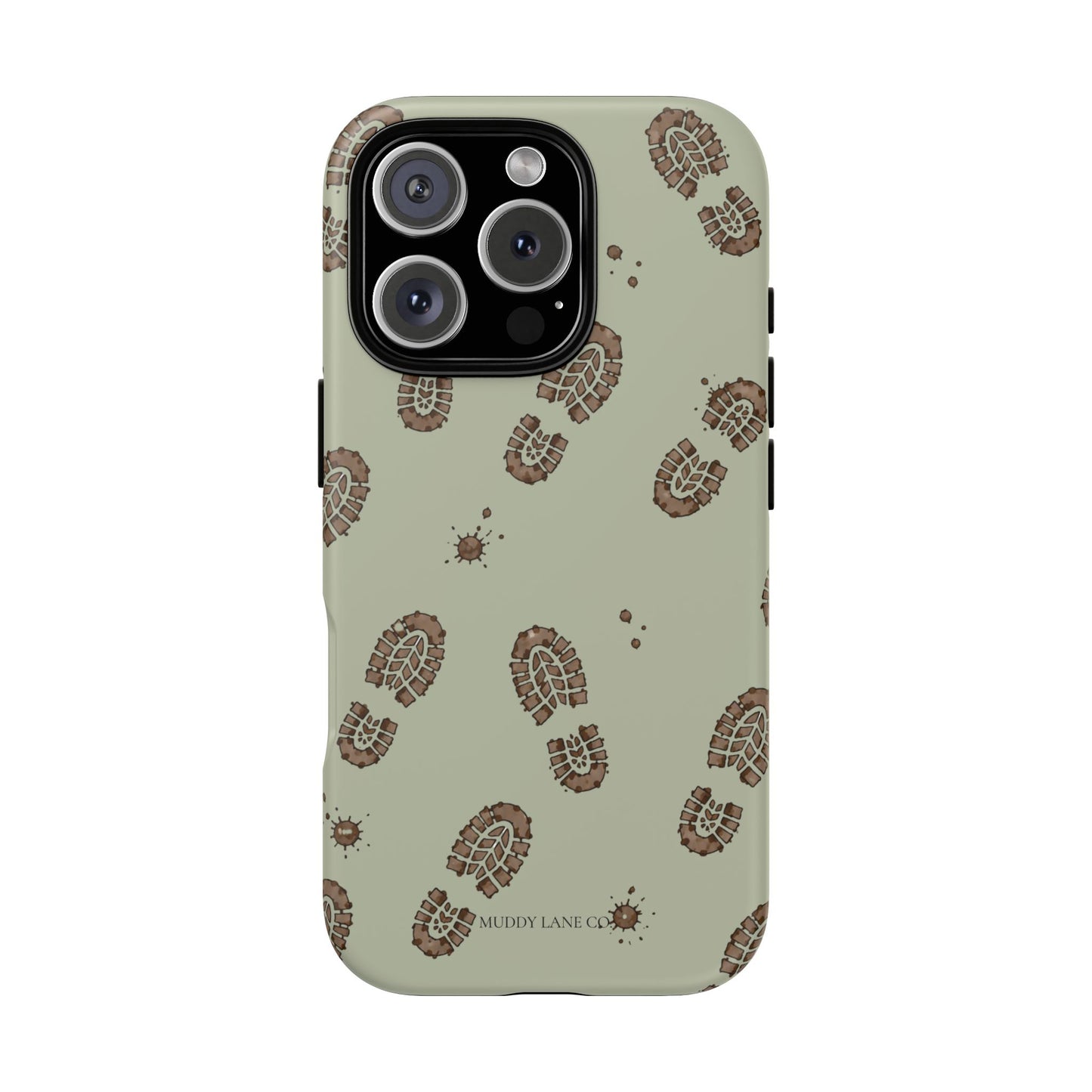 Muddy Boot Print Tough Phone Case in Light Sage Matte