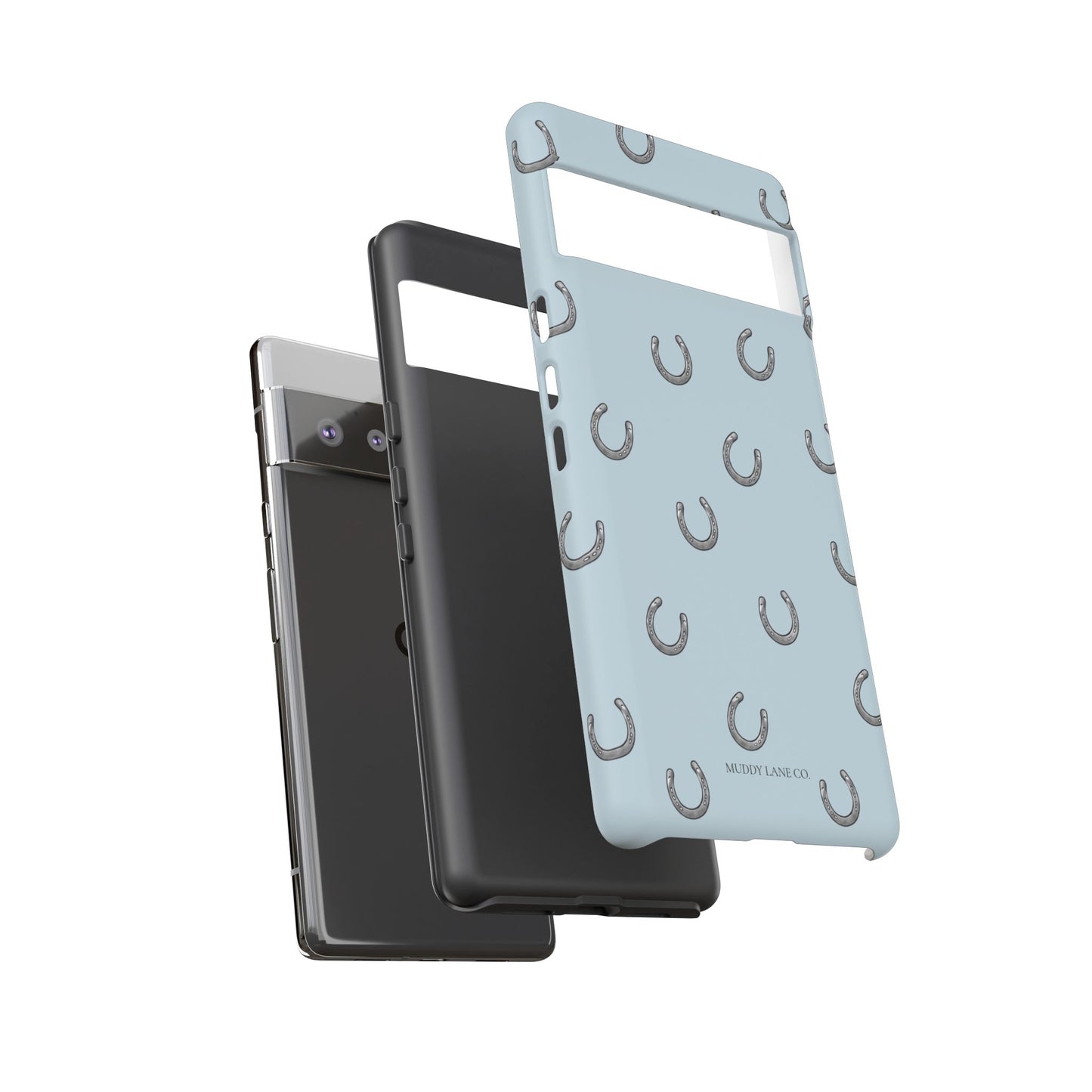 Horseshoe Pattern Tough Phone Case in Dusty Blue Matte