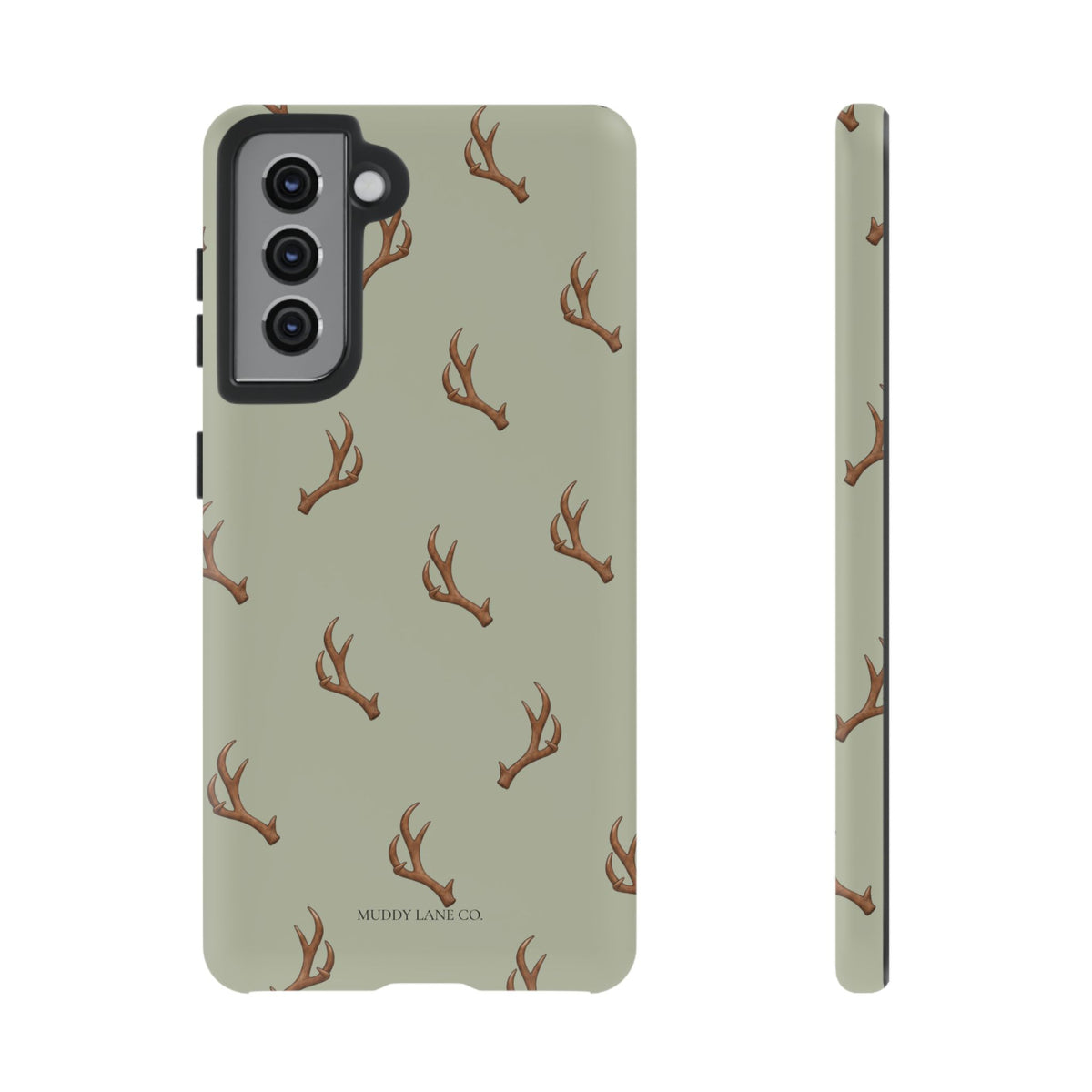 Antler Pattern Tough Phone Case in Light Sage Matte