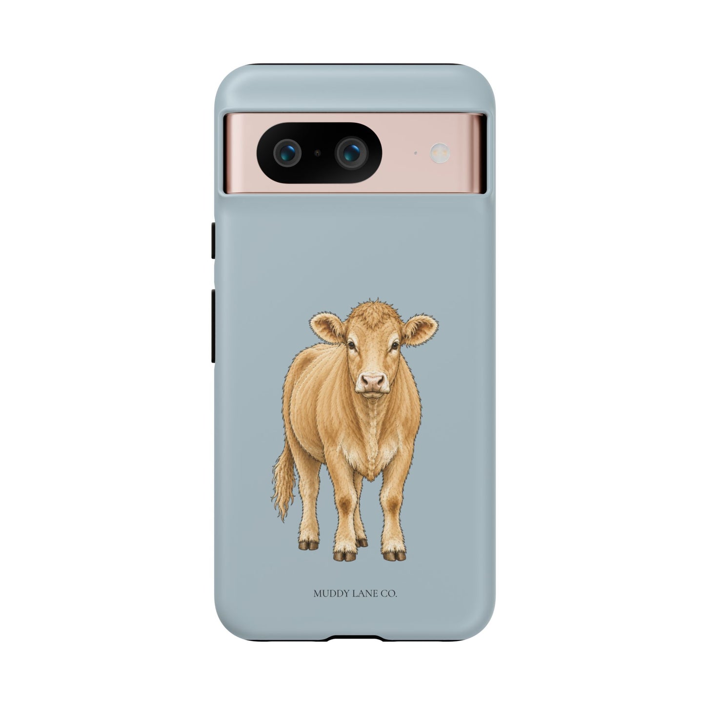 Farm Cow Tough Phone Case in Dusty Blue Matte