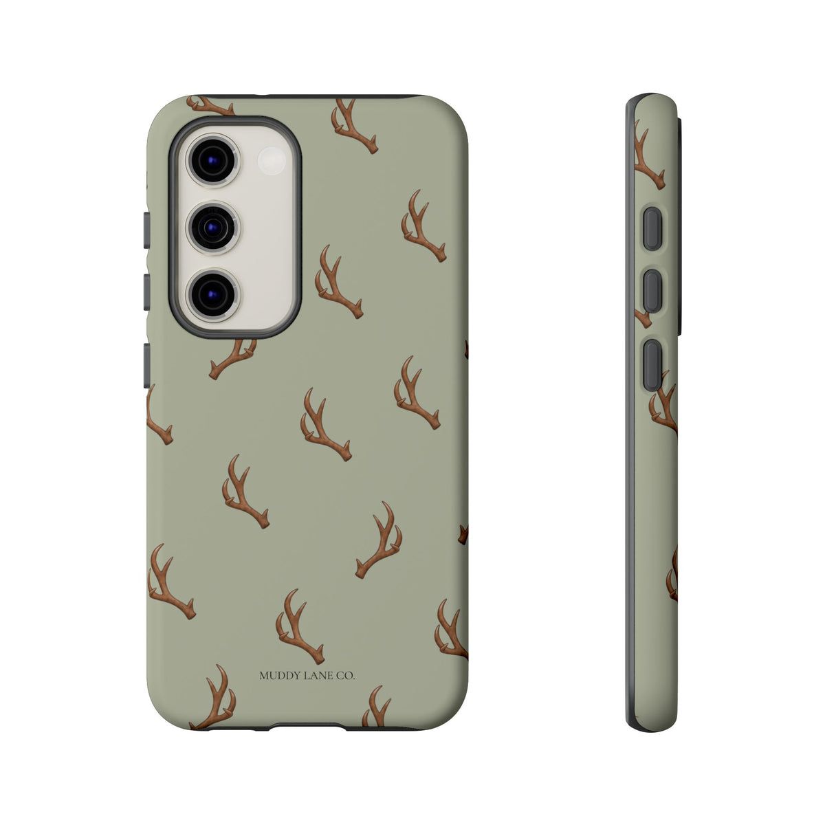 Antler Pattern Tough Phone Case in Light Sage Matte