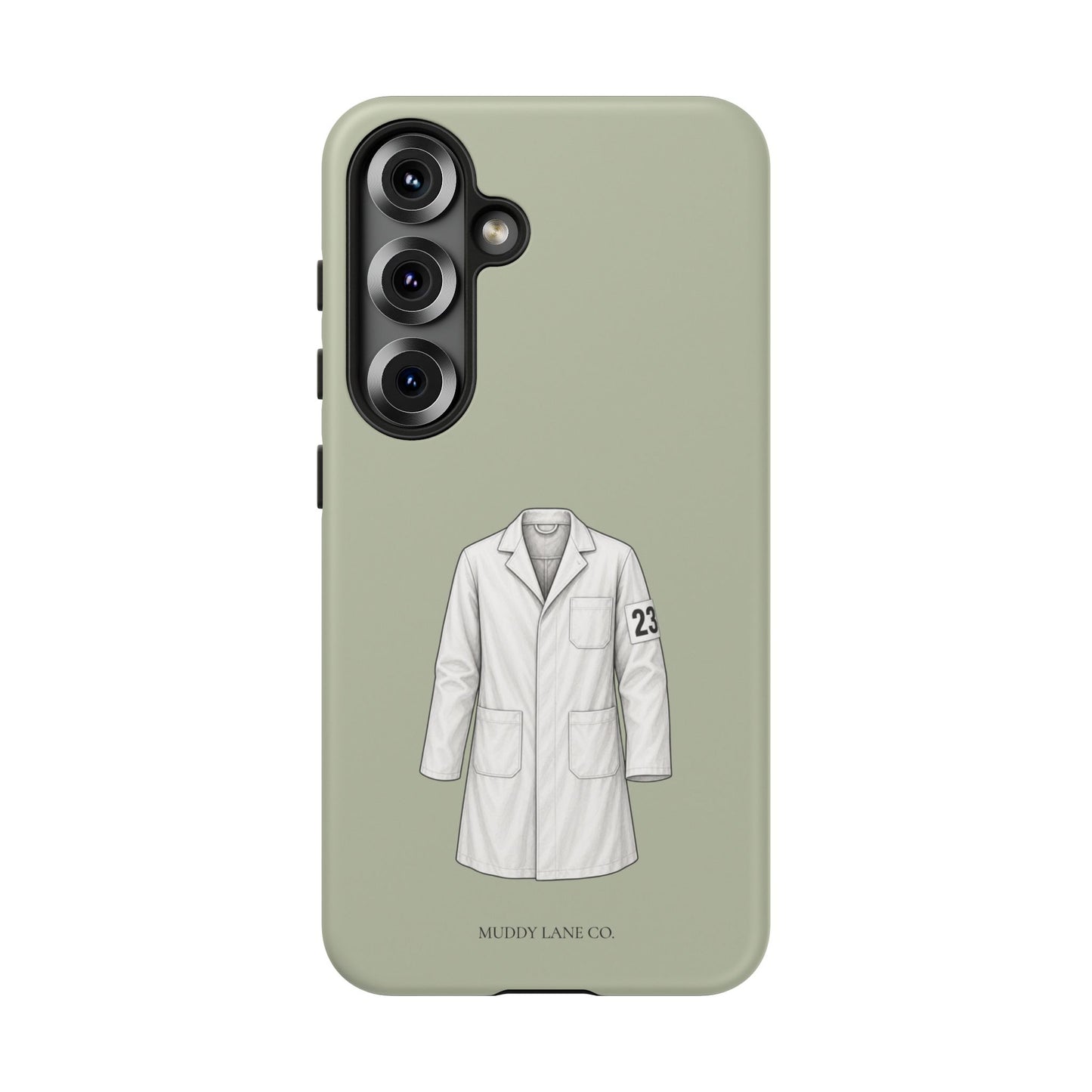 Showing Coat Tough Phone Case in Light Sage Matte