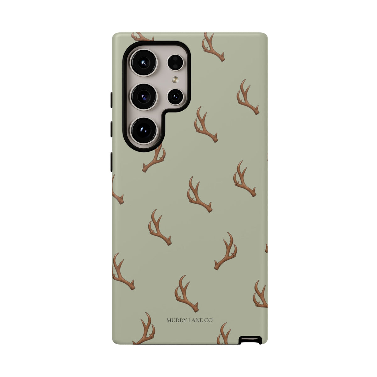 Antler Pattern Tough Phone Case in Light Sage Matte