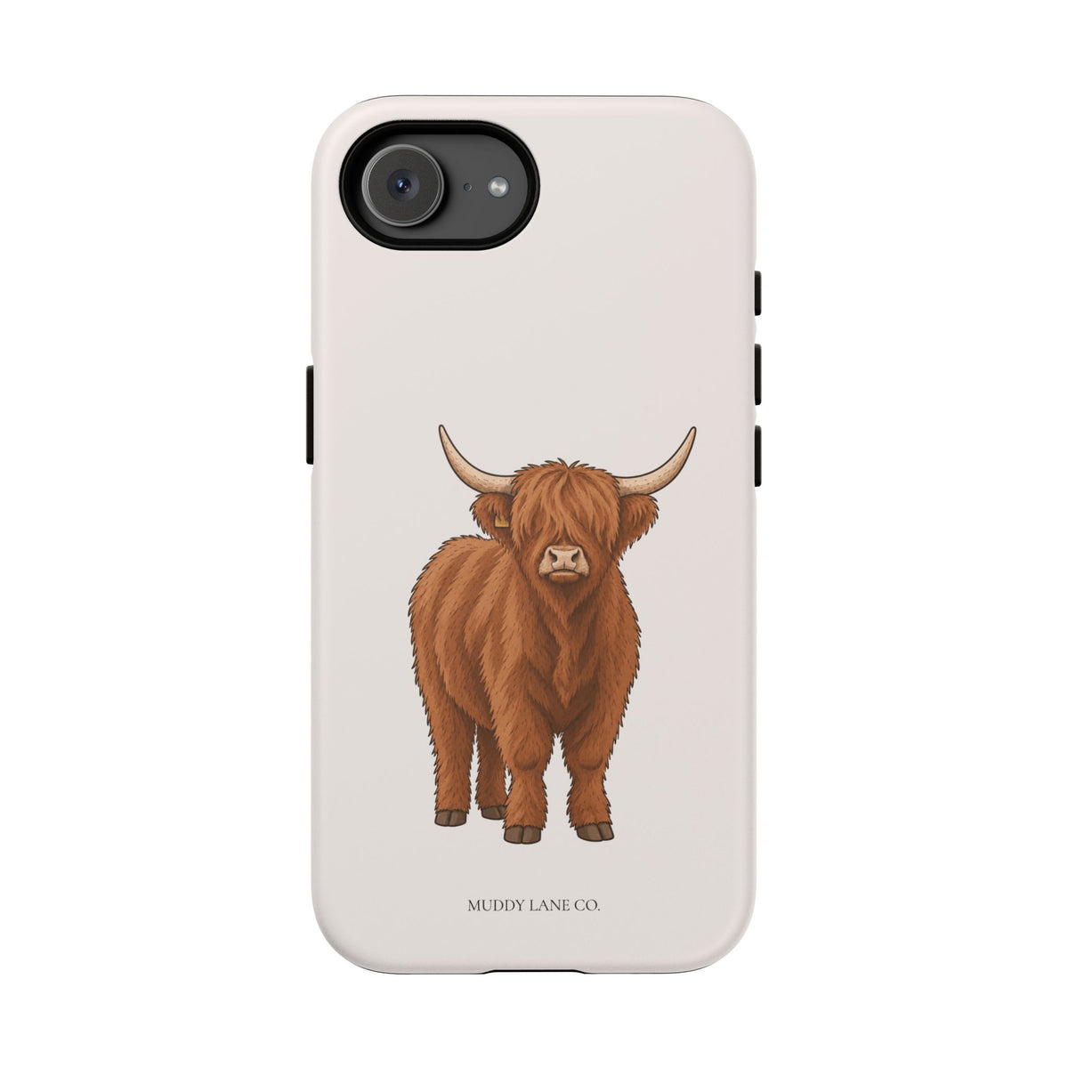 Highland Cow Tough Phone Case in Warm Cream Matte