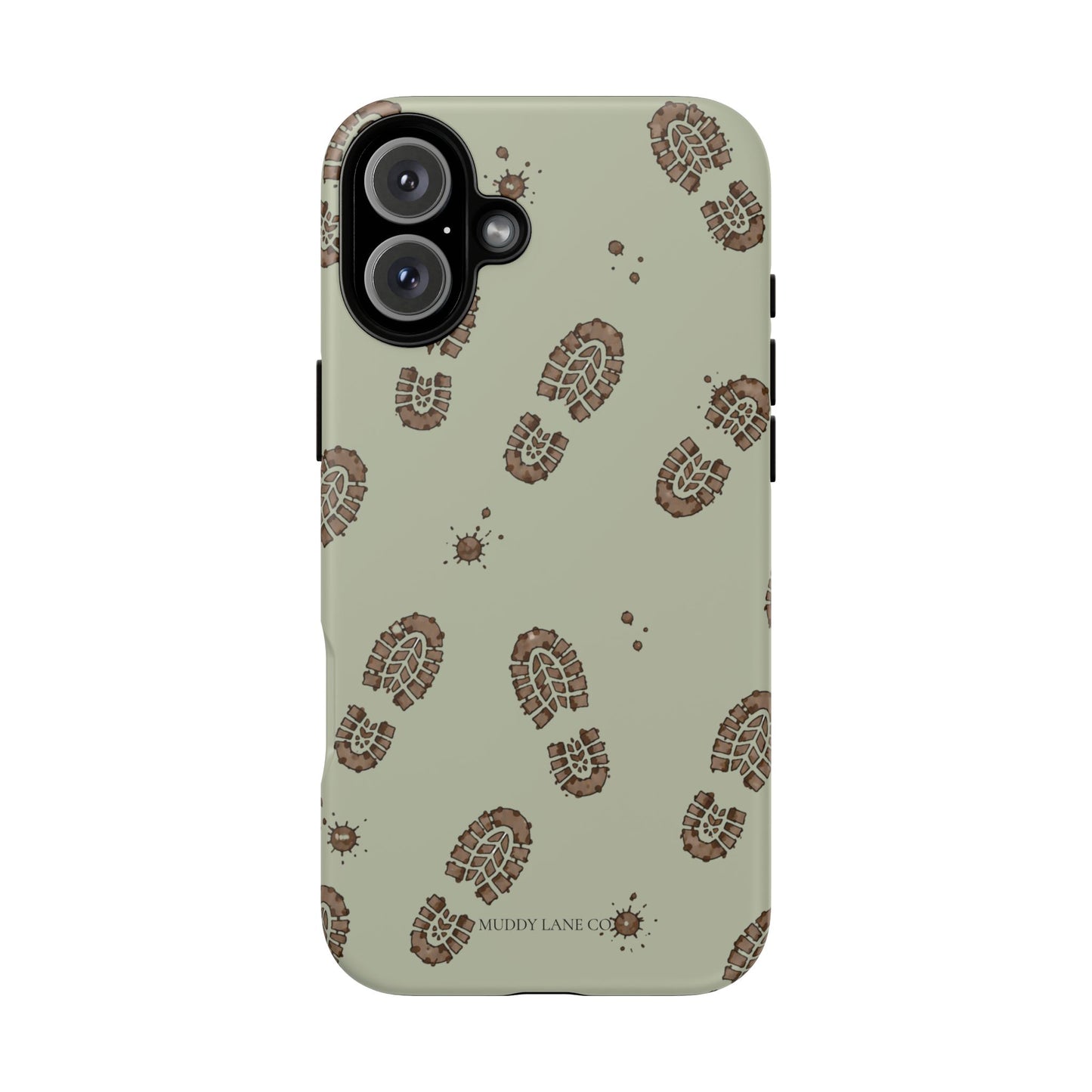Muddy Boot Print Tough Phone Case in Light Sage Matte