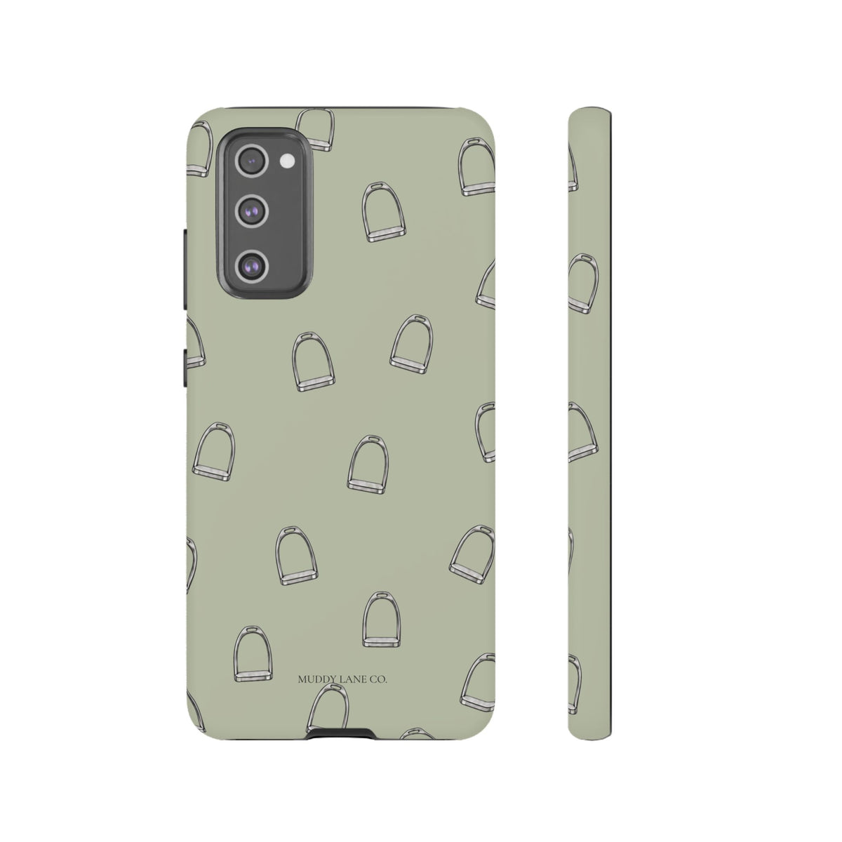 Stirrup Pattern Tough Phone Case in Light Sage Matte