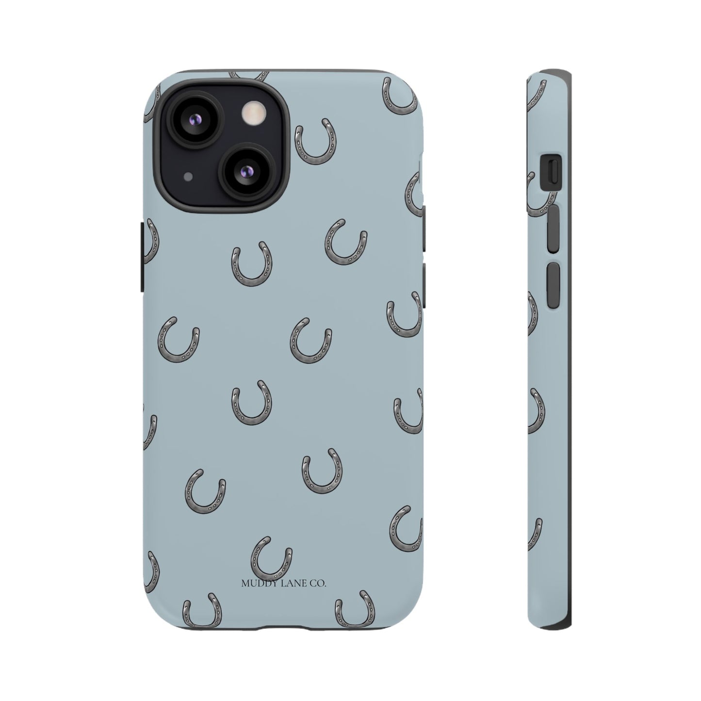Horseshoe Pattern Tough Phone Case in Dusty Blue Matte