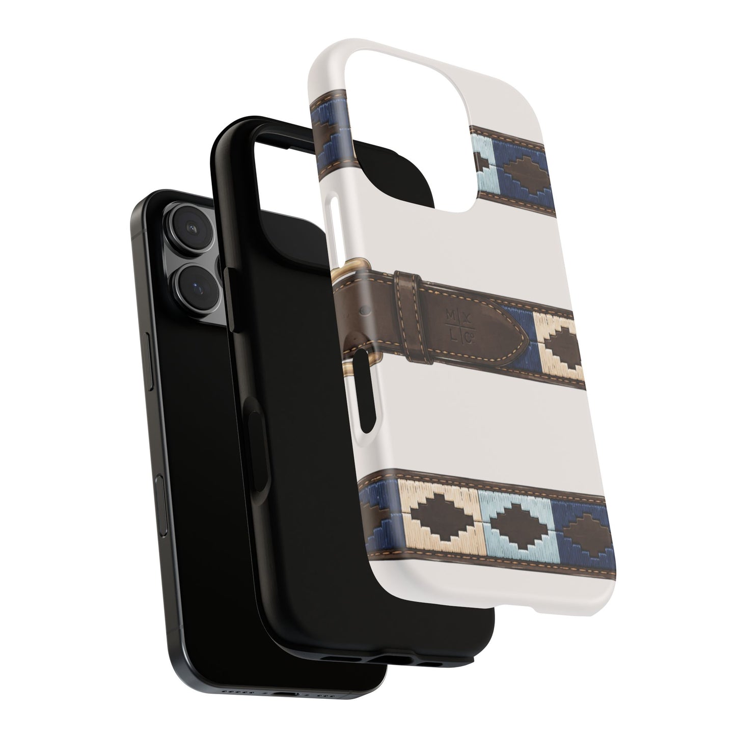 Country Belt Pattern Tough Phone Case in Warm Cream Matte