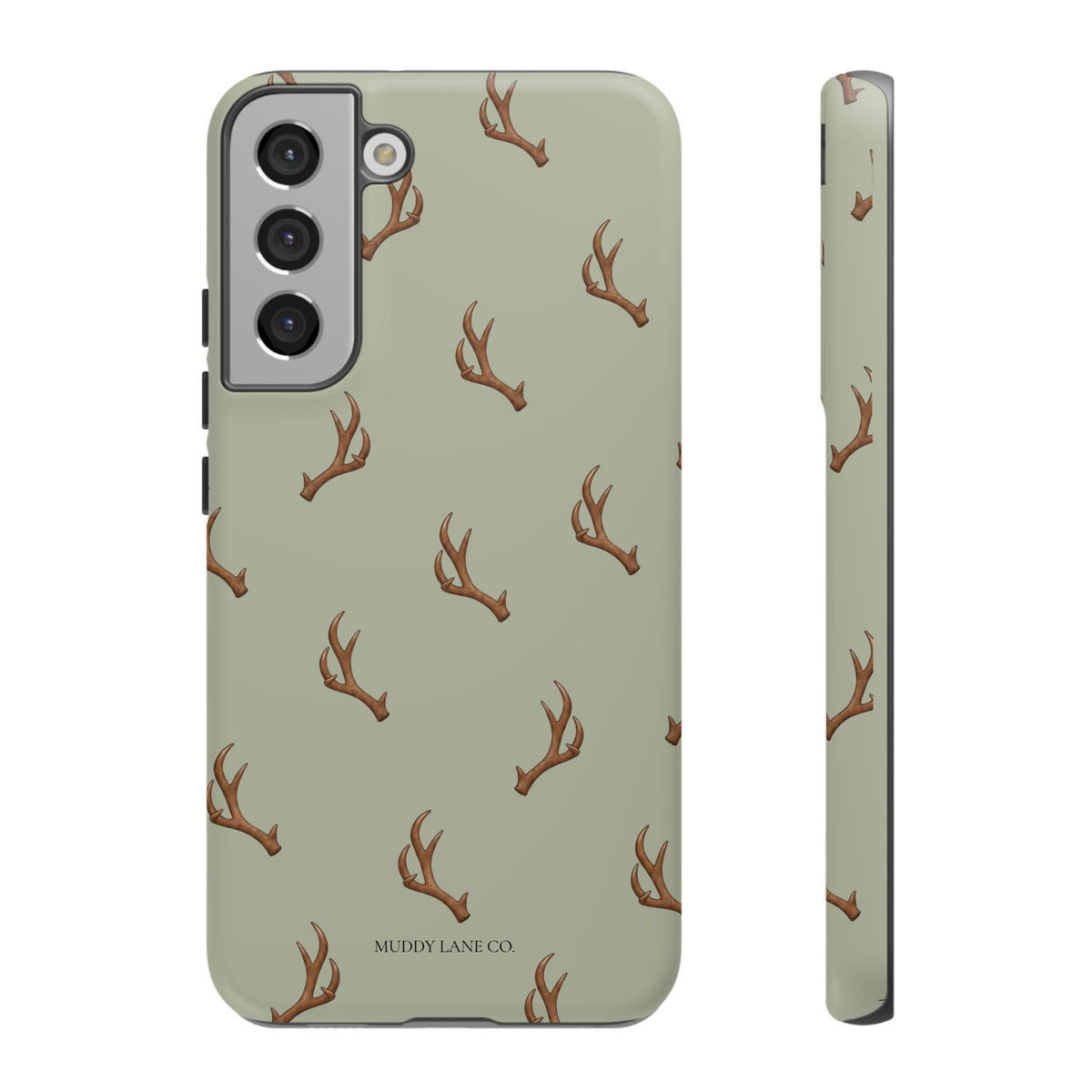 Antler Pattern Tough Phone Case in Light Sage Matte