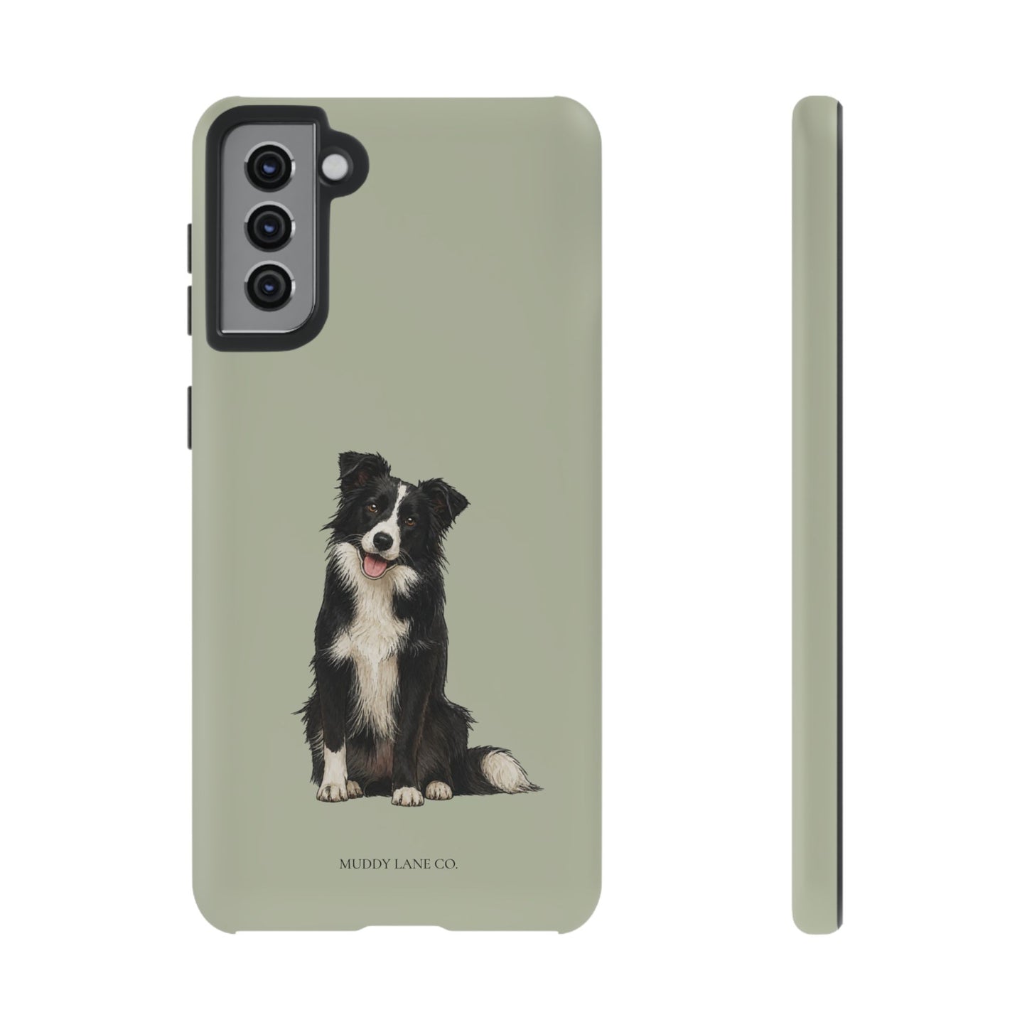 Border Collie Tough Phone Case in Light Sage Matte
