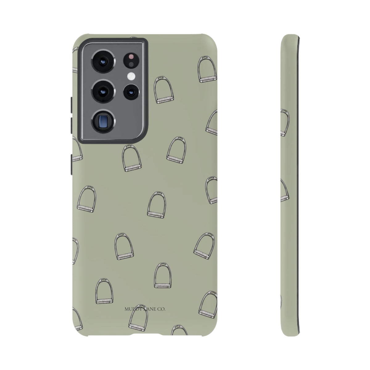 Stirrup Pattern Tough Phone Case in Light Sage Matte