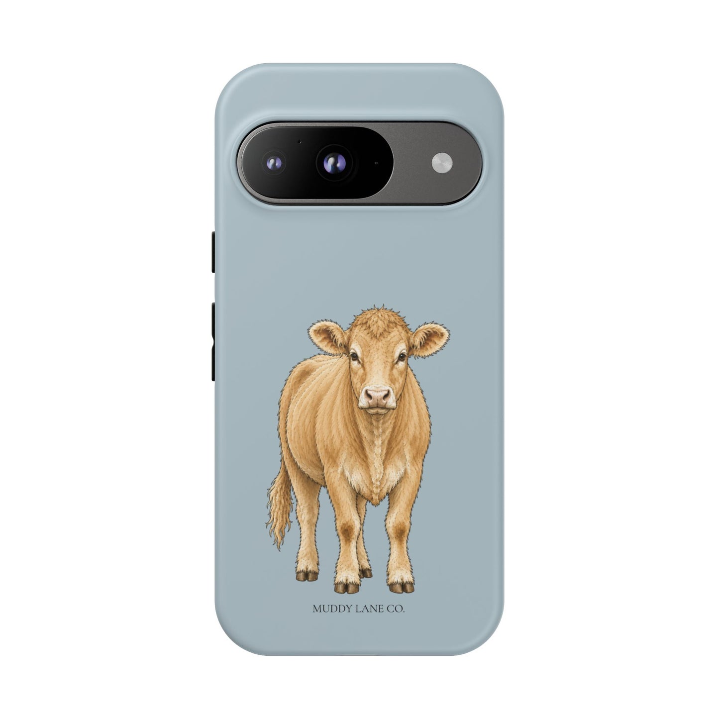 Farm Cow Tough Phone Case in Dusty Blue Matte