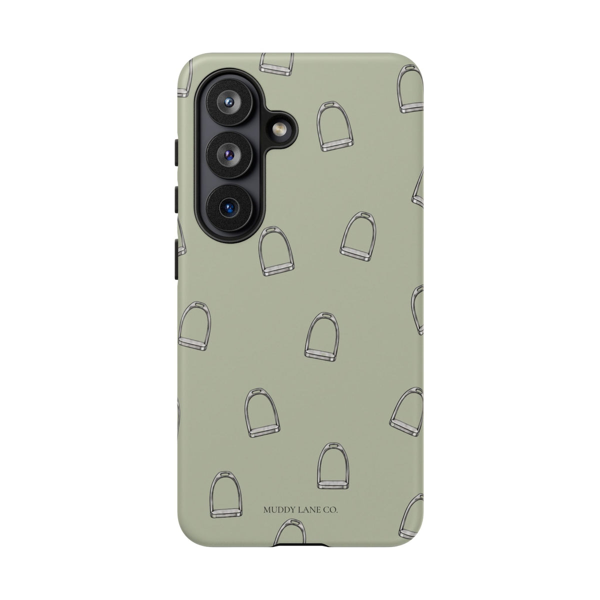 Stirrup Pattern Tough Phone Case in Light Sage Matte