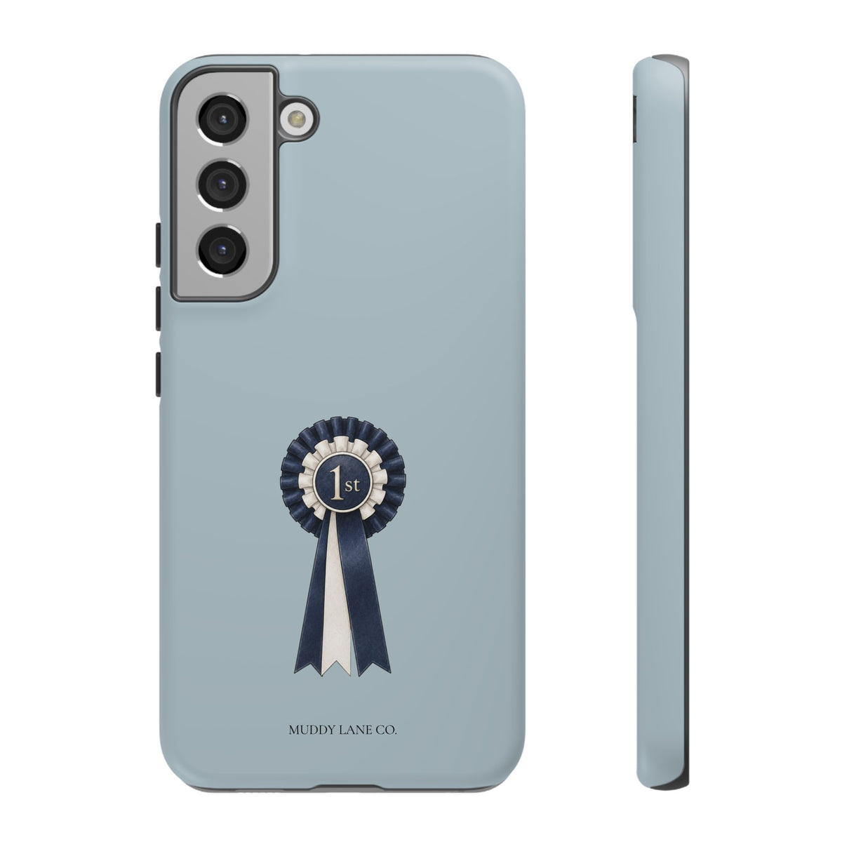 Rosette Tough Phone Case in Dusty Blue Matte
