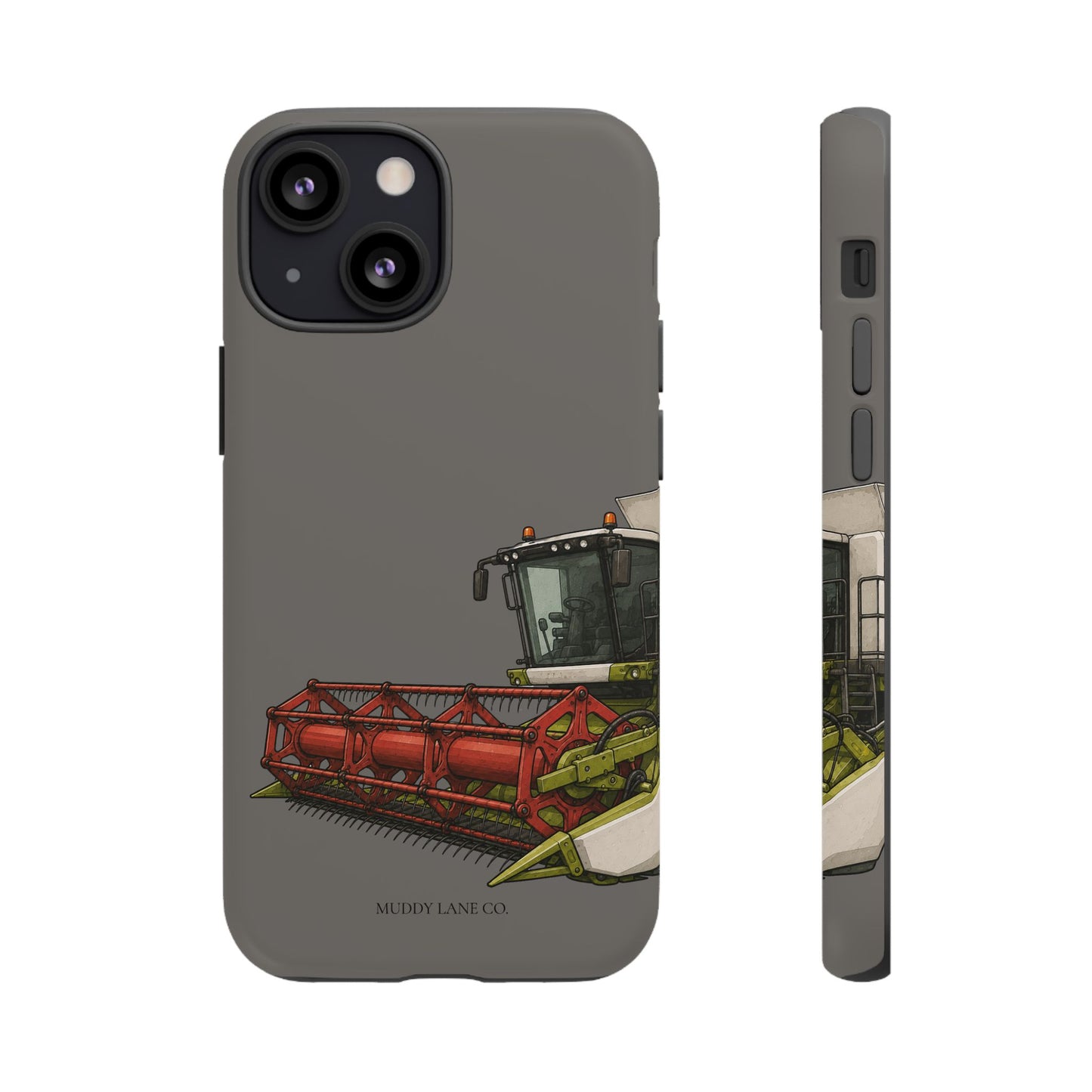 Combine Harvester Close-Up Tough Phone Case in Dark Grey Matte