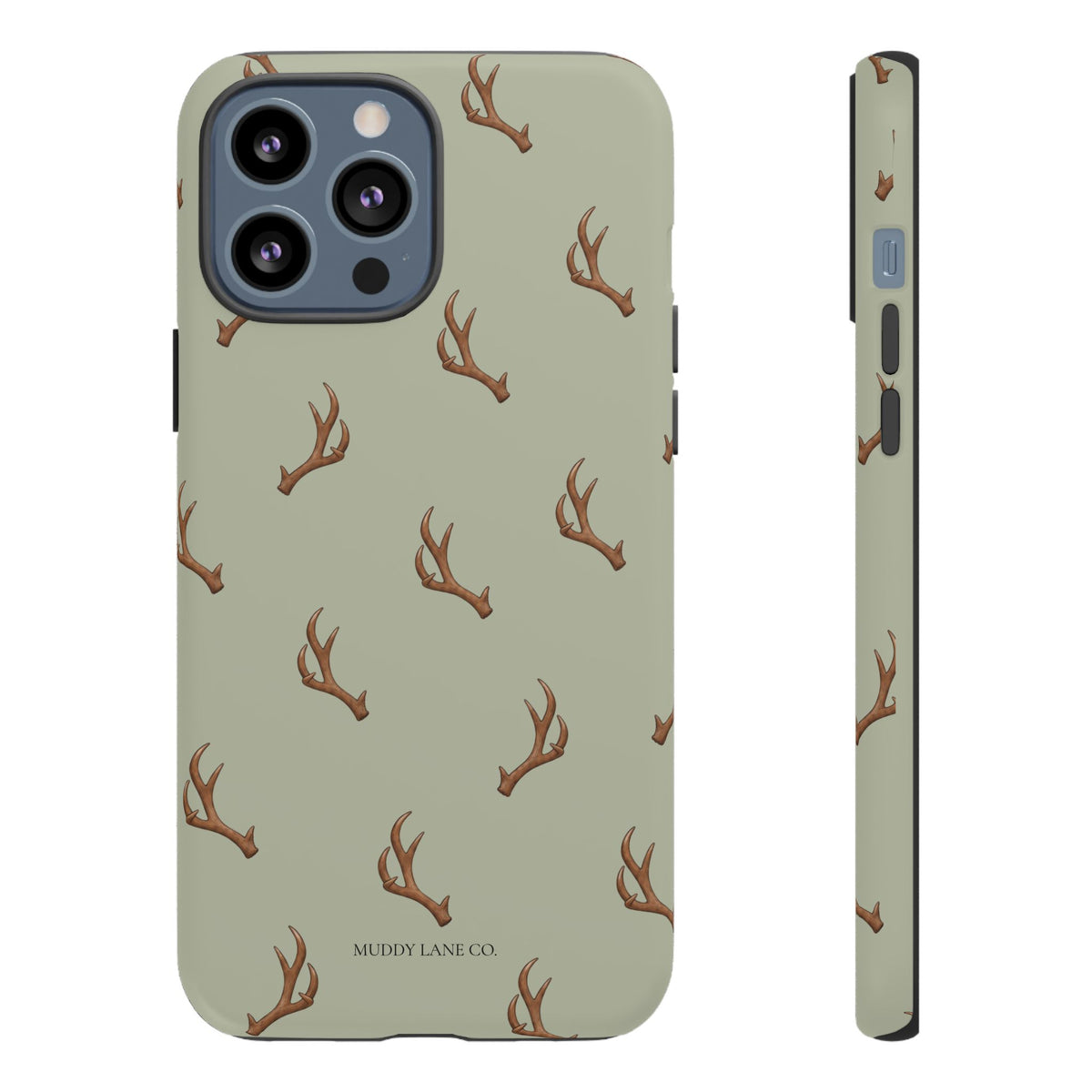 Antler Pattern Tough Phone Case in Light Sage Matte