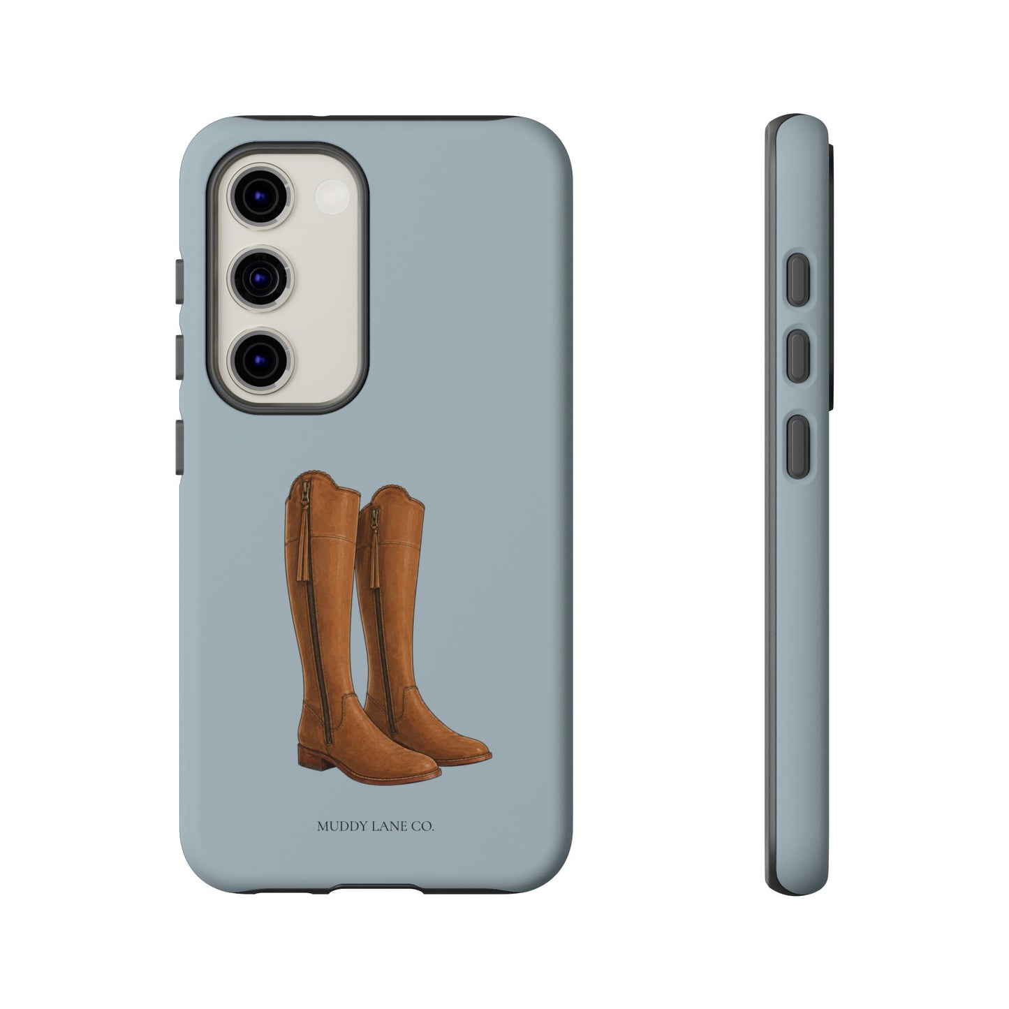 Riding Boots Tough Phone Case in Dusty Blue Matte