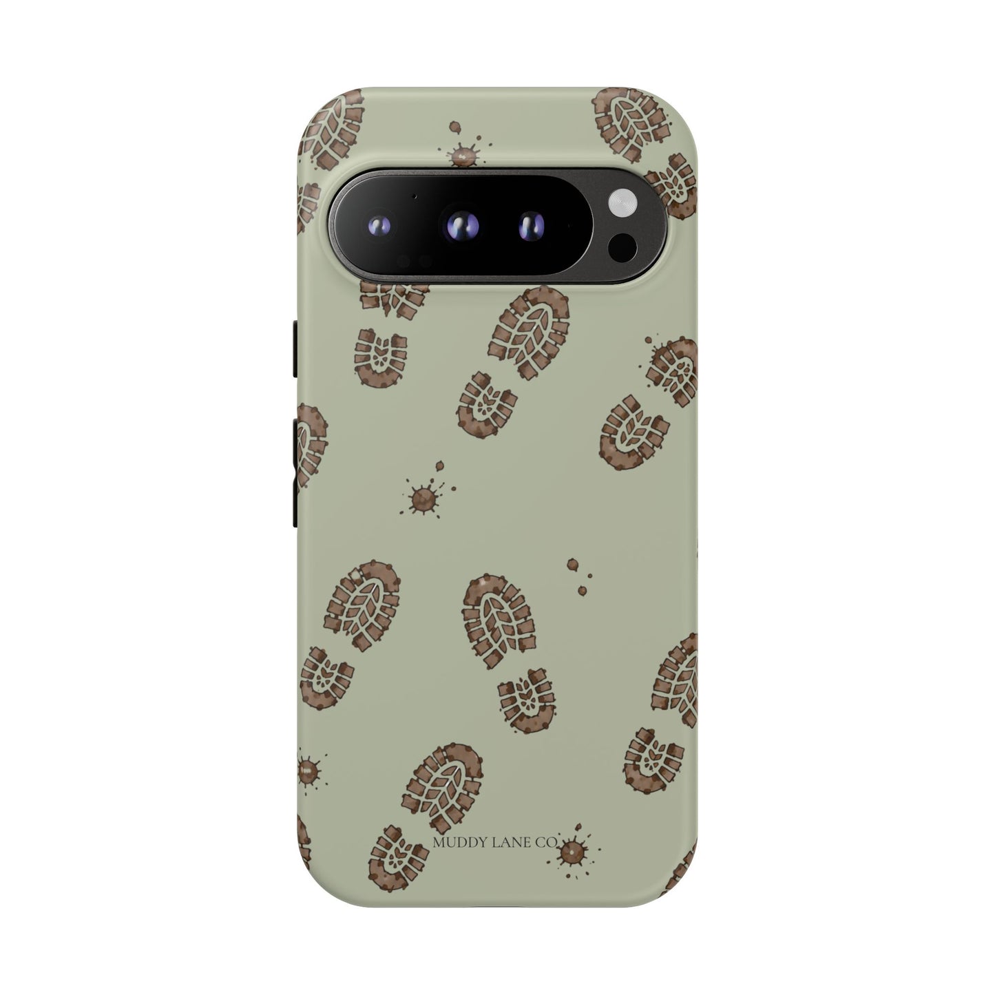 Muddy Boot Print Tough Phone Case in Light Sage Matte