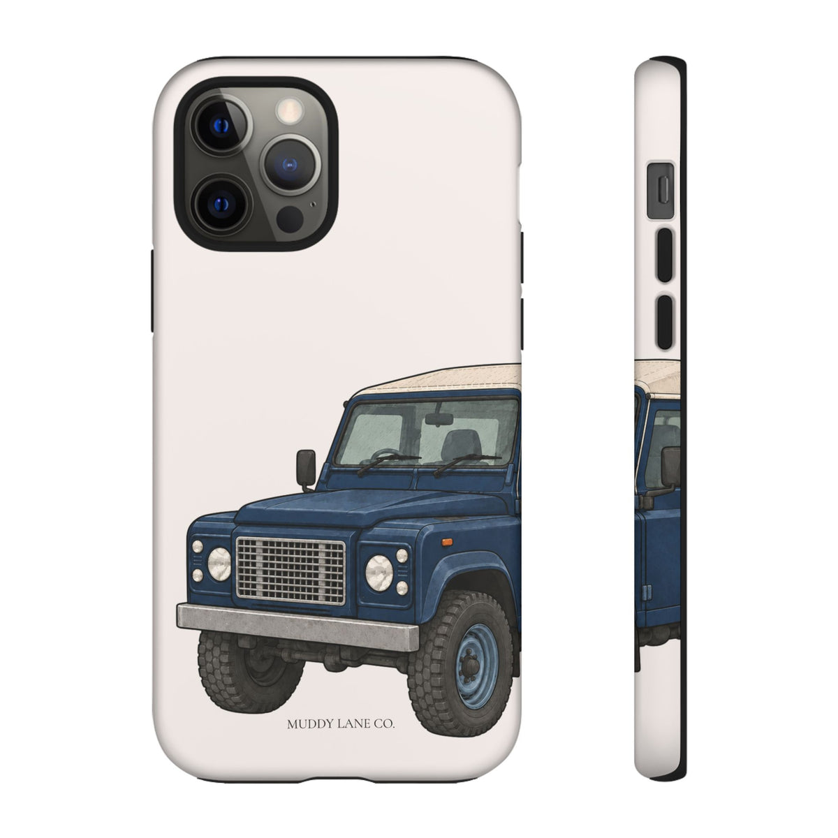 Blue Classic 4x4 Close-Up Tough Phone Case in Warm Cream Matte