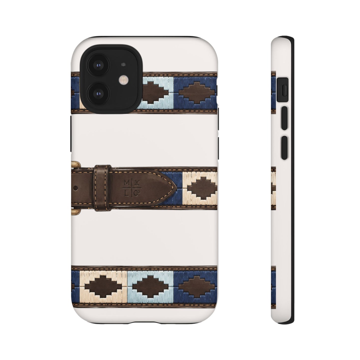 Country Belt Pattern Tough Phone Case in Warm Cream Matte