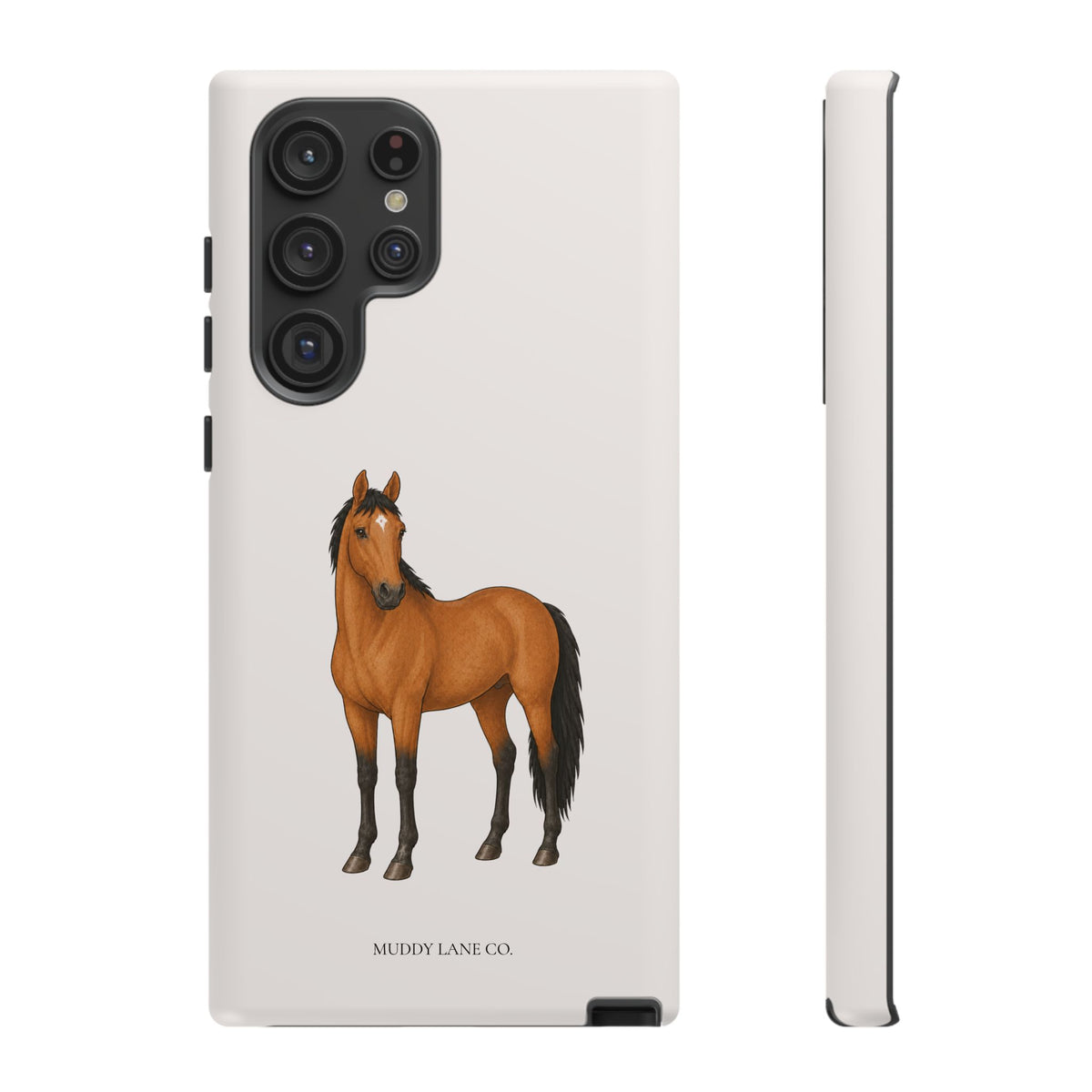 Chestnut Horse Tough Phone Case in Warm Cream Matte