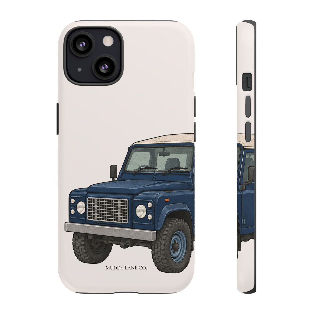 Blue Classic 4x4 Close-Up Tough Phone Case in Warm Cream Matte