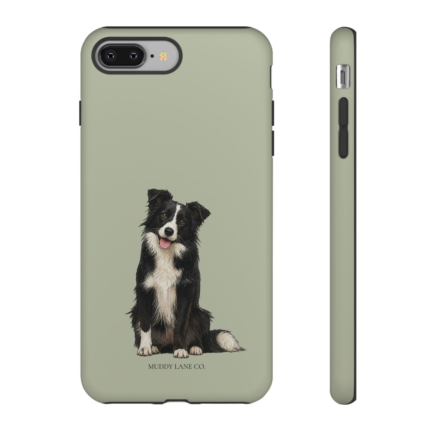 Border Collie Tough Phone Case in Light Sage Matte