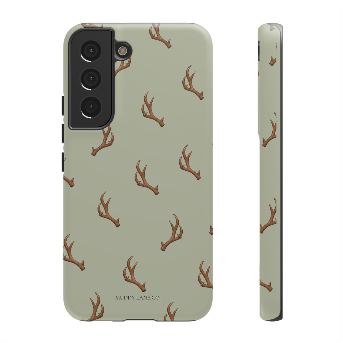 Antler Pattern Tough Phone Case in Light Sage Matte