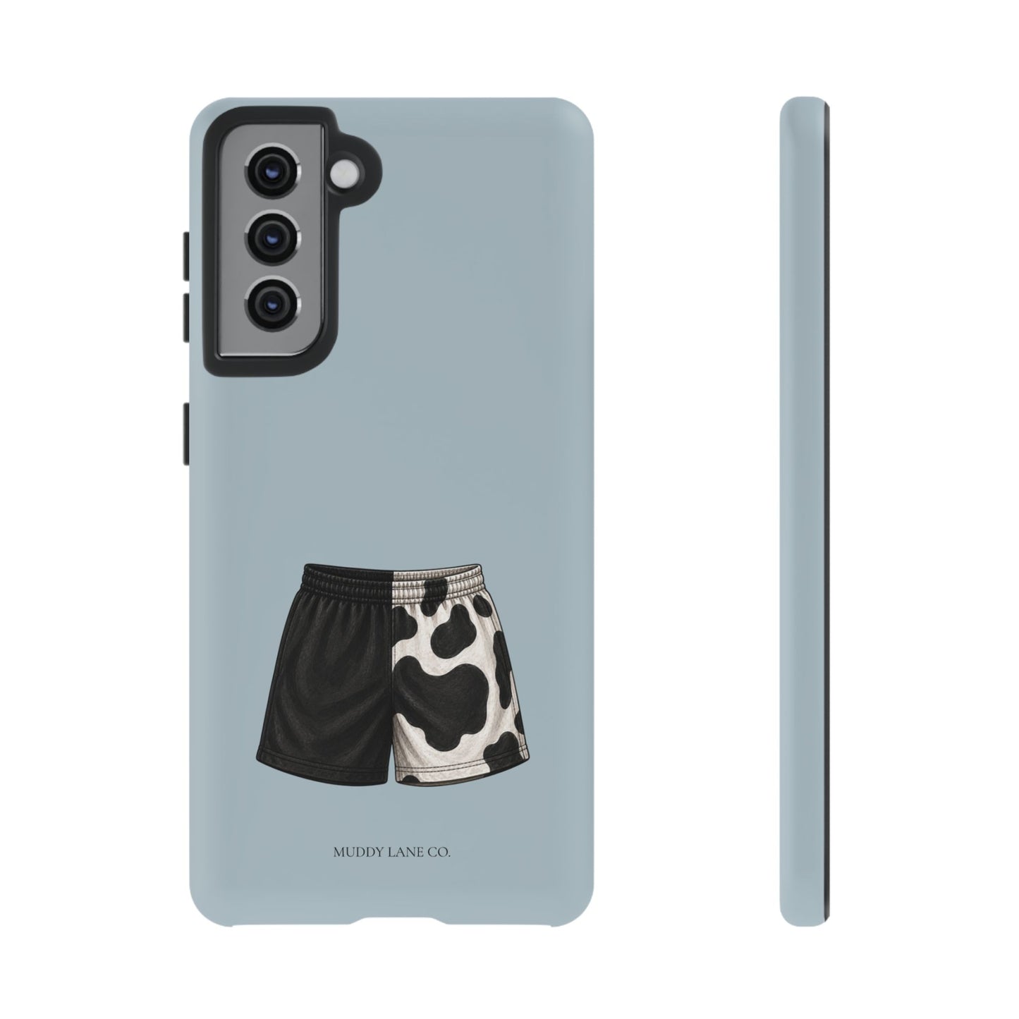 Cow Print Shorts Tough Phone Case in Dusty Blue Matte