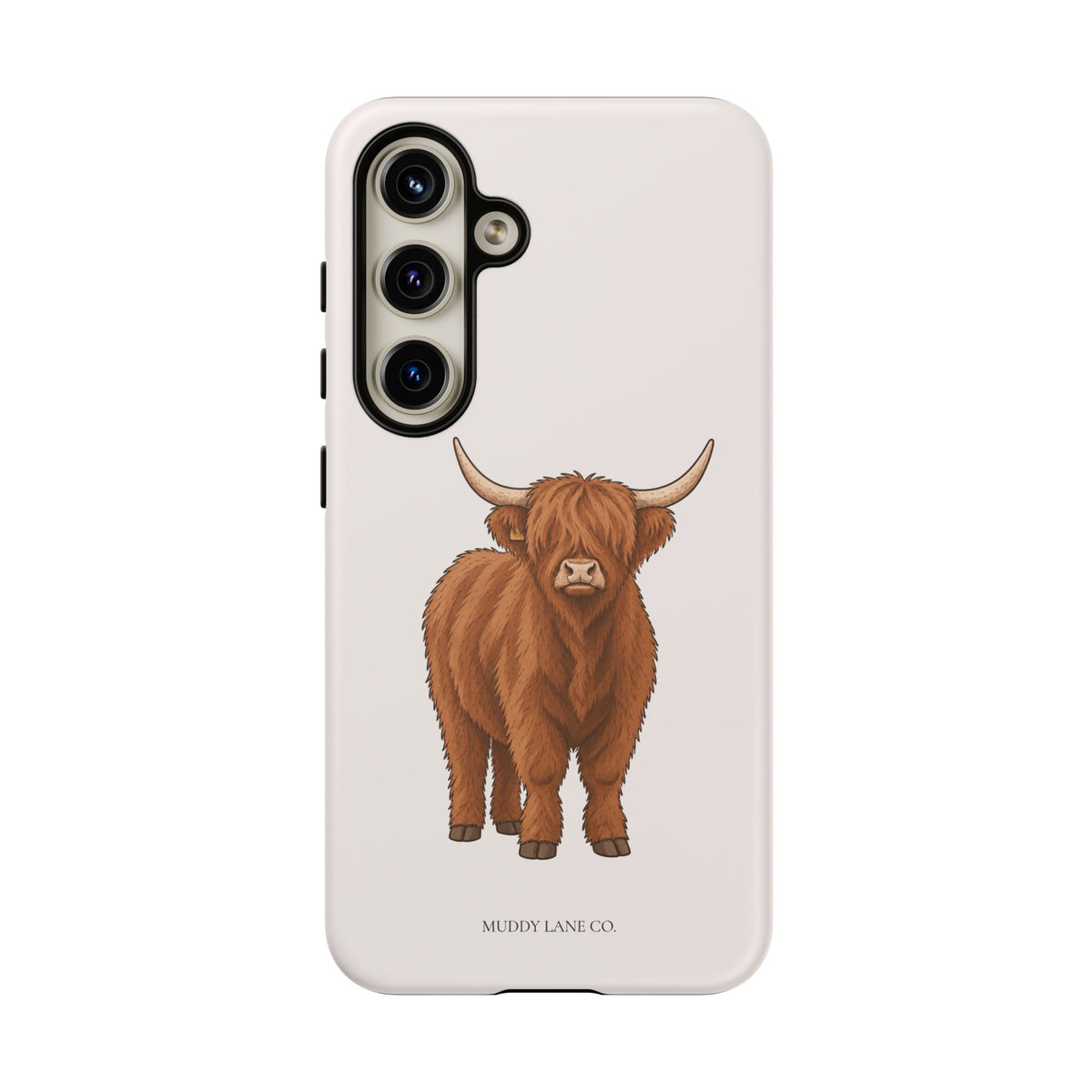 Highland Cow Tough Phone Case in Warm Cream Matte