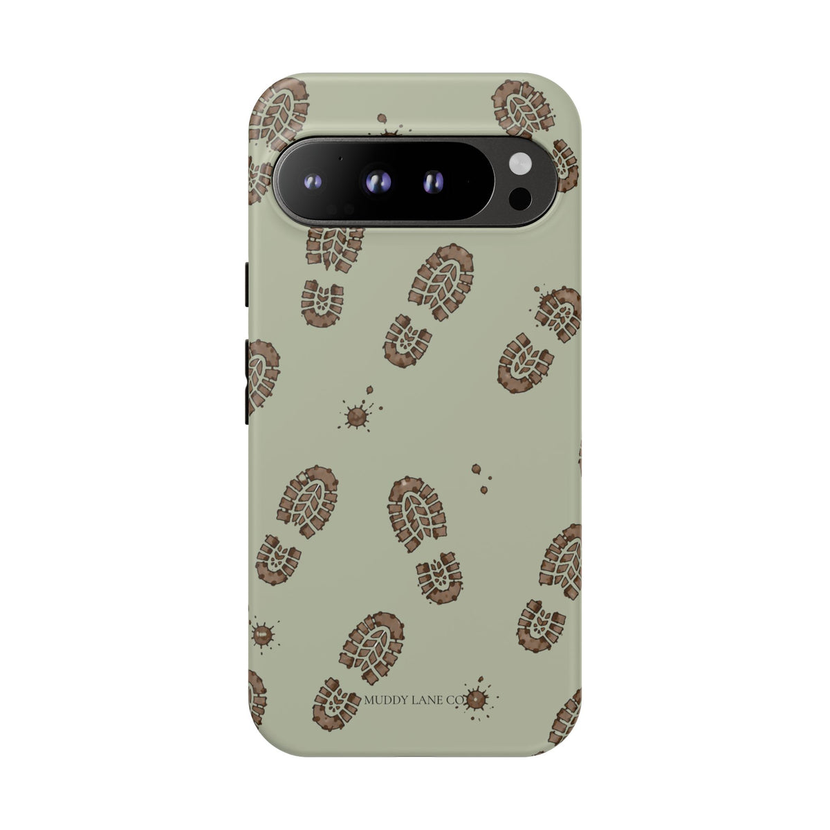 Muddy Boot Print Tough Phone Case in Light Sage Matte