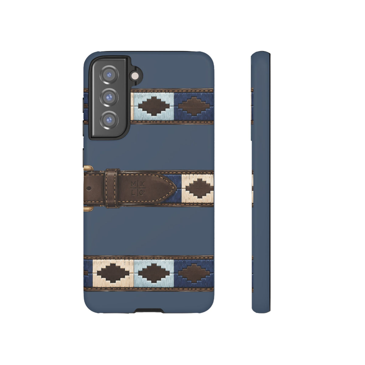 Country Belt Pattern Tough Phone Case in Deep Navy Matte