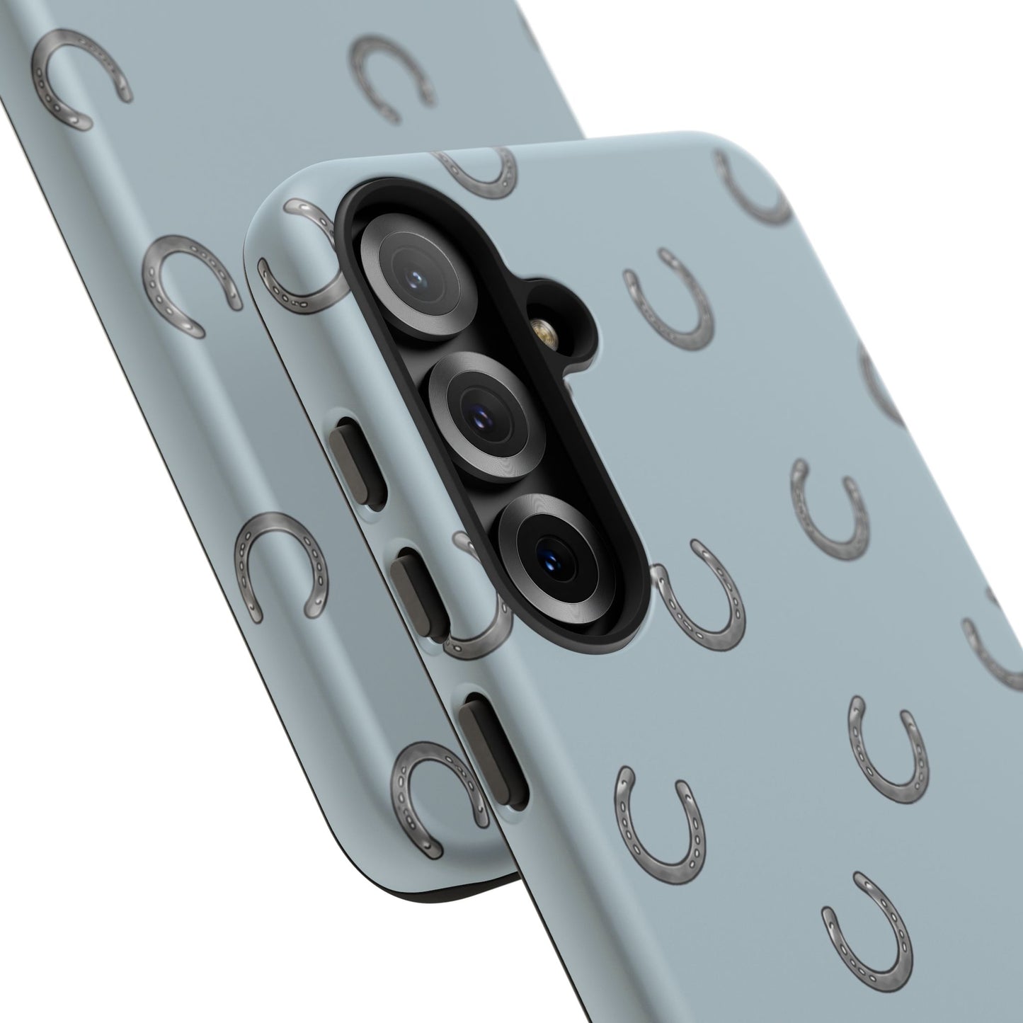 Horseshoe Pattern Tough Phone Case in Dusty Blue Matte