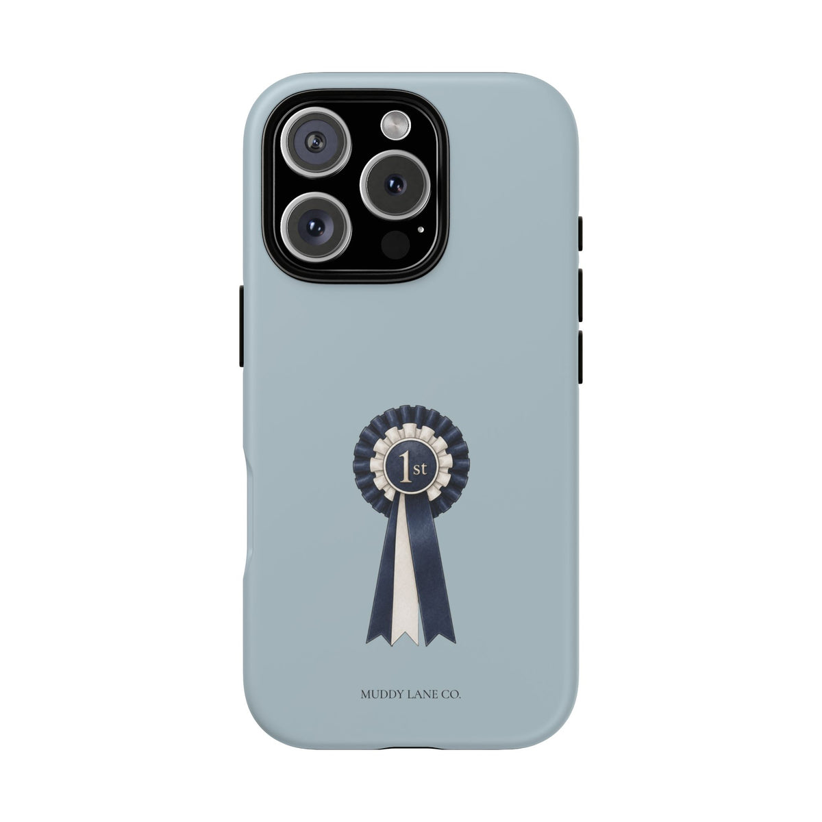 Show Rosette tough phone case in Dusty Blue, matte finish, original Muddy Lane Co. artwork
