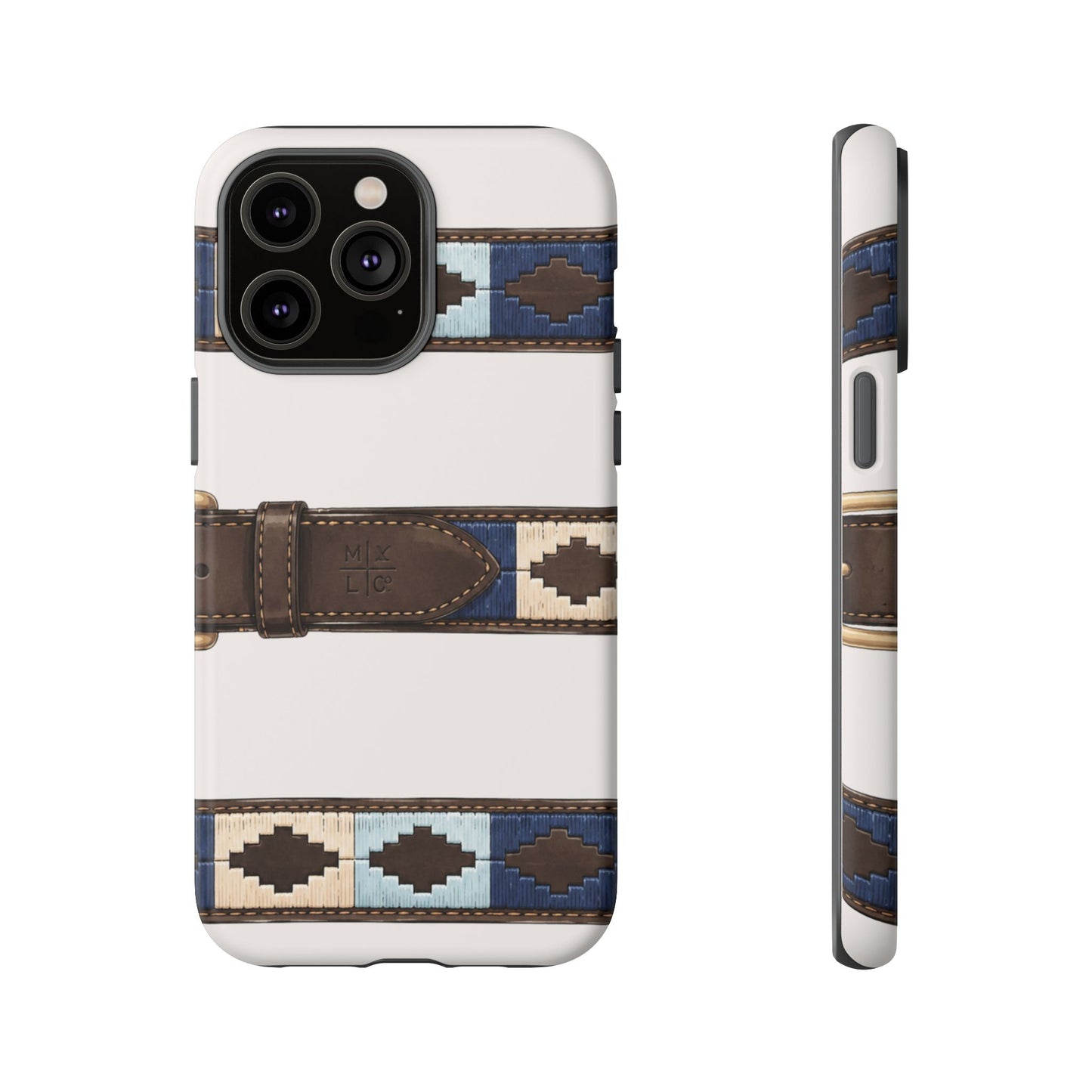 Country Belt Pattern Tough Phone Case in Warm Cream Matte