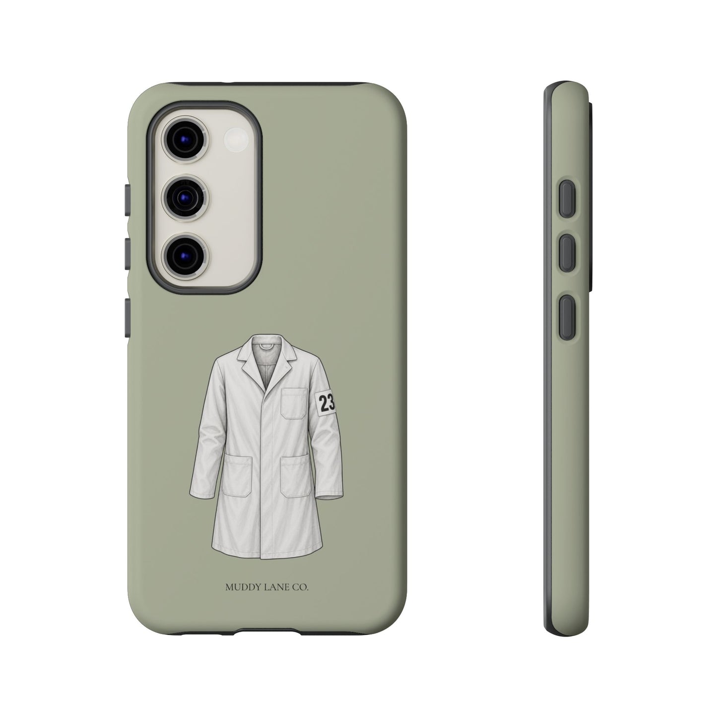 Showing Coat Tough Phone Case in Light Sage Matte