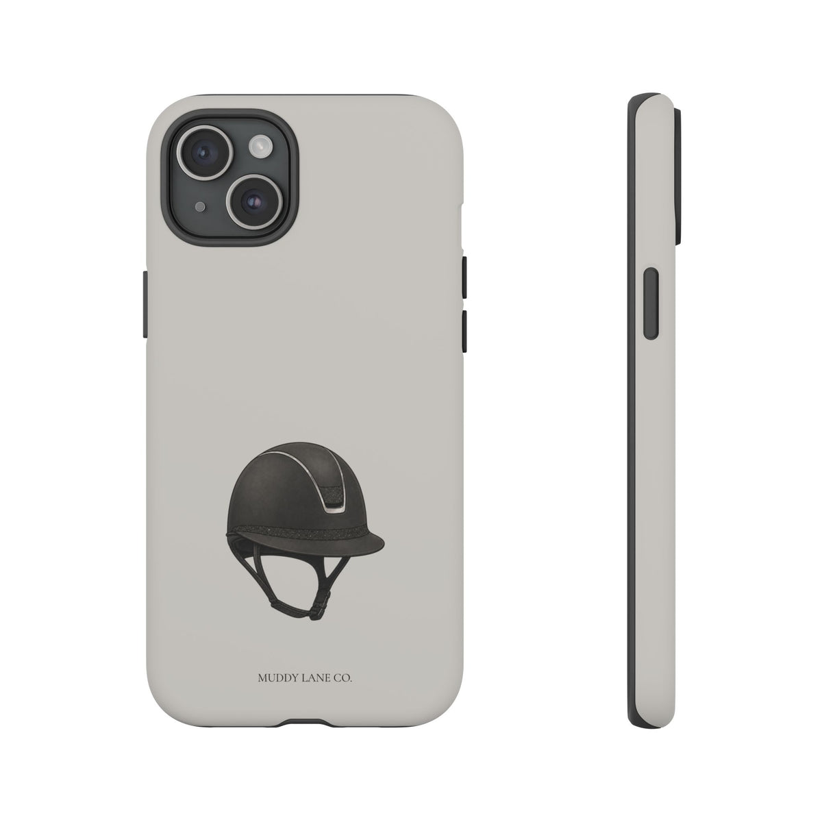 Riding Helmet Tough Phone Case in Soft Grey Matte