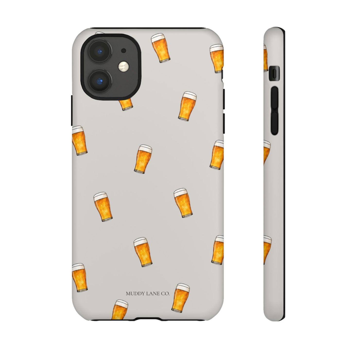 Pint Pattern Tough Phone Case in Soft Grey Matte