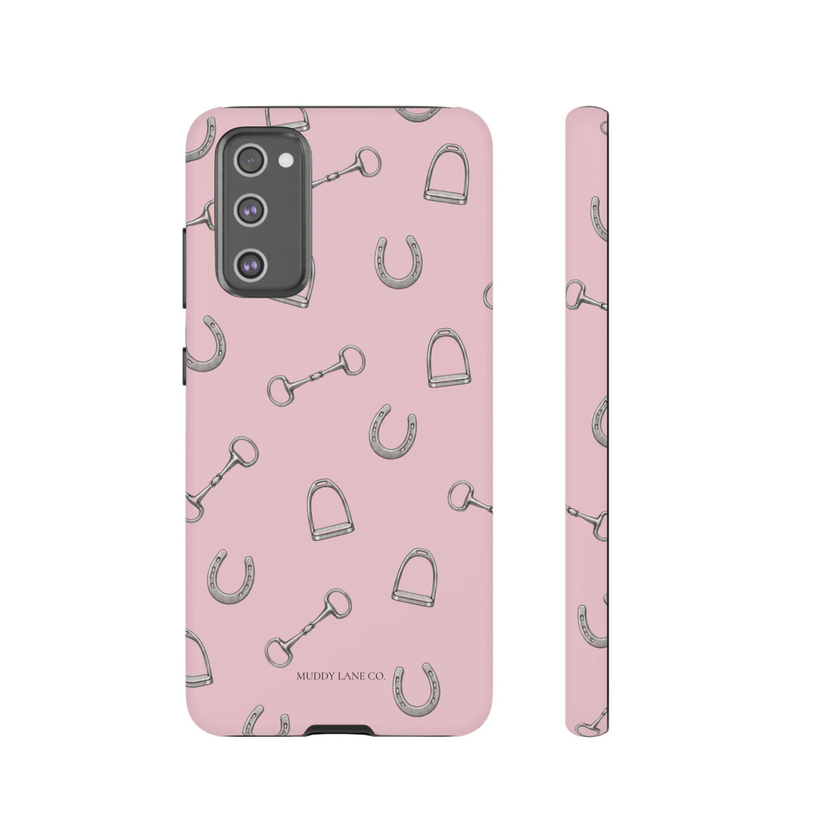 Tack Room Pattern Tough Phone Case in Soft Rosette Pink Matte