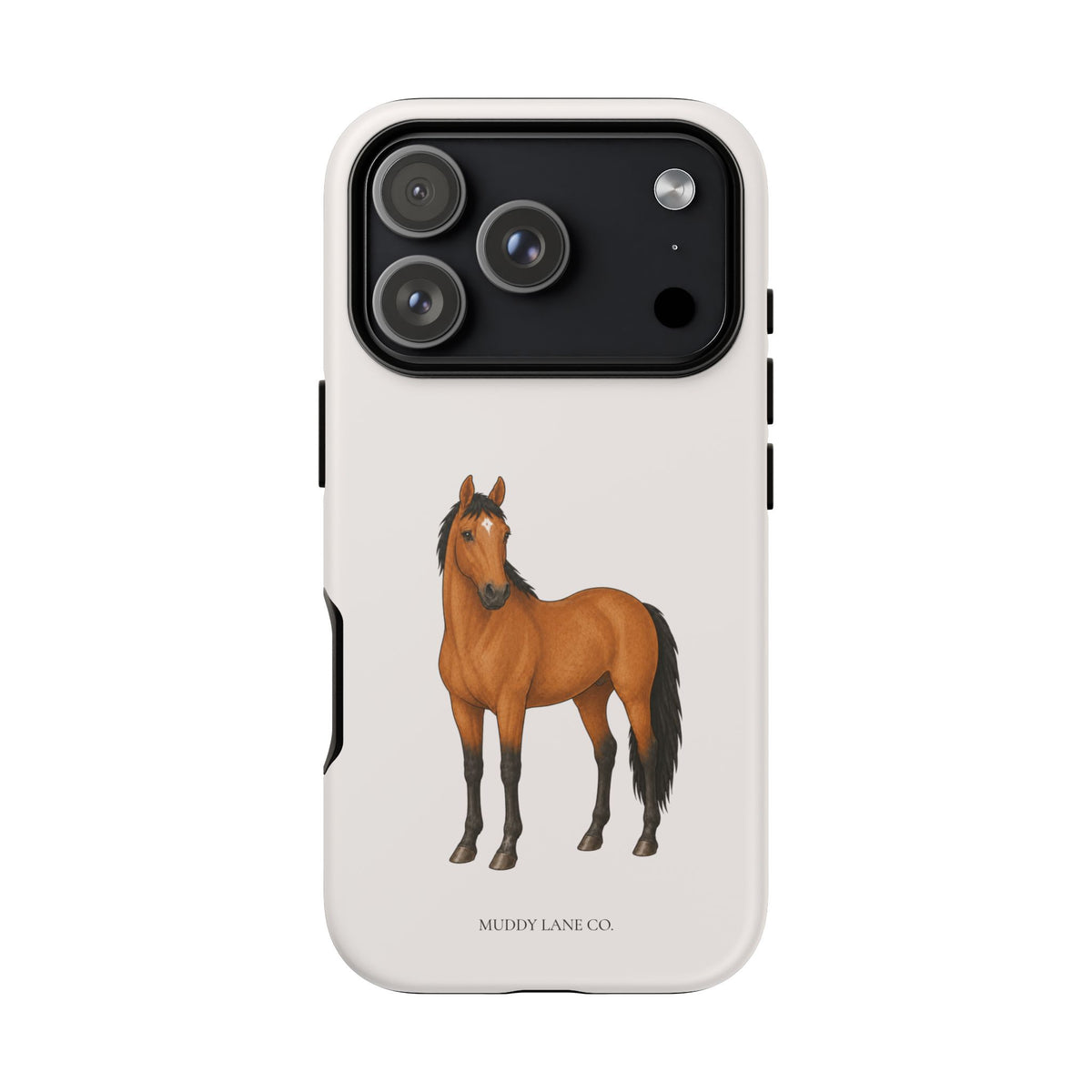 Chestnut Horse Tough Phone Case in Warm Cream Matte