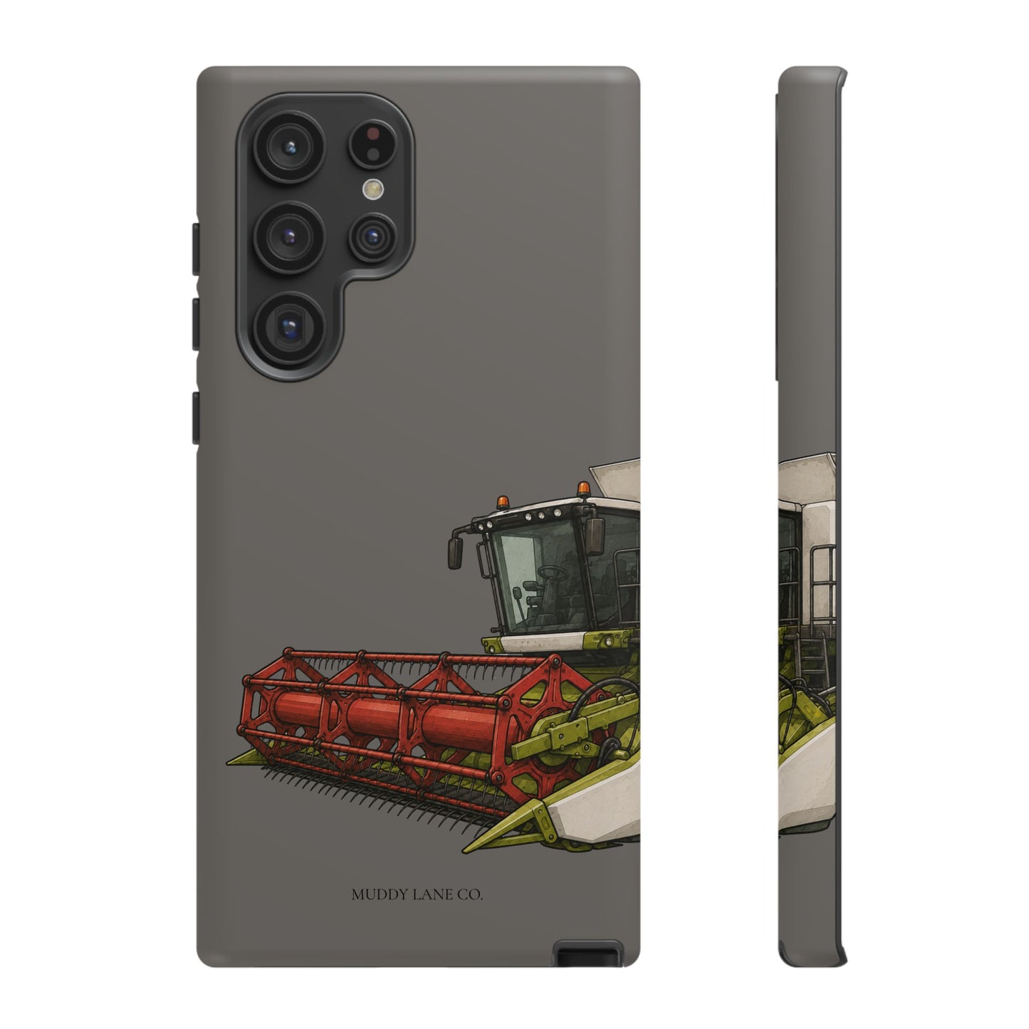 Combine Harvester Close-Up Tough Phone Case in Dark Grey Matte