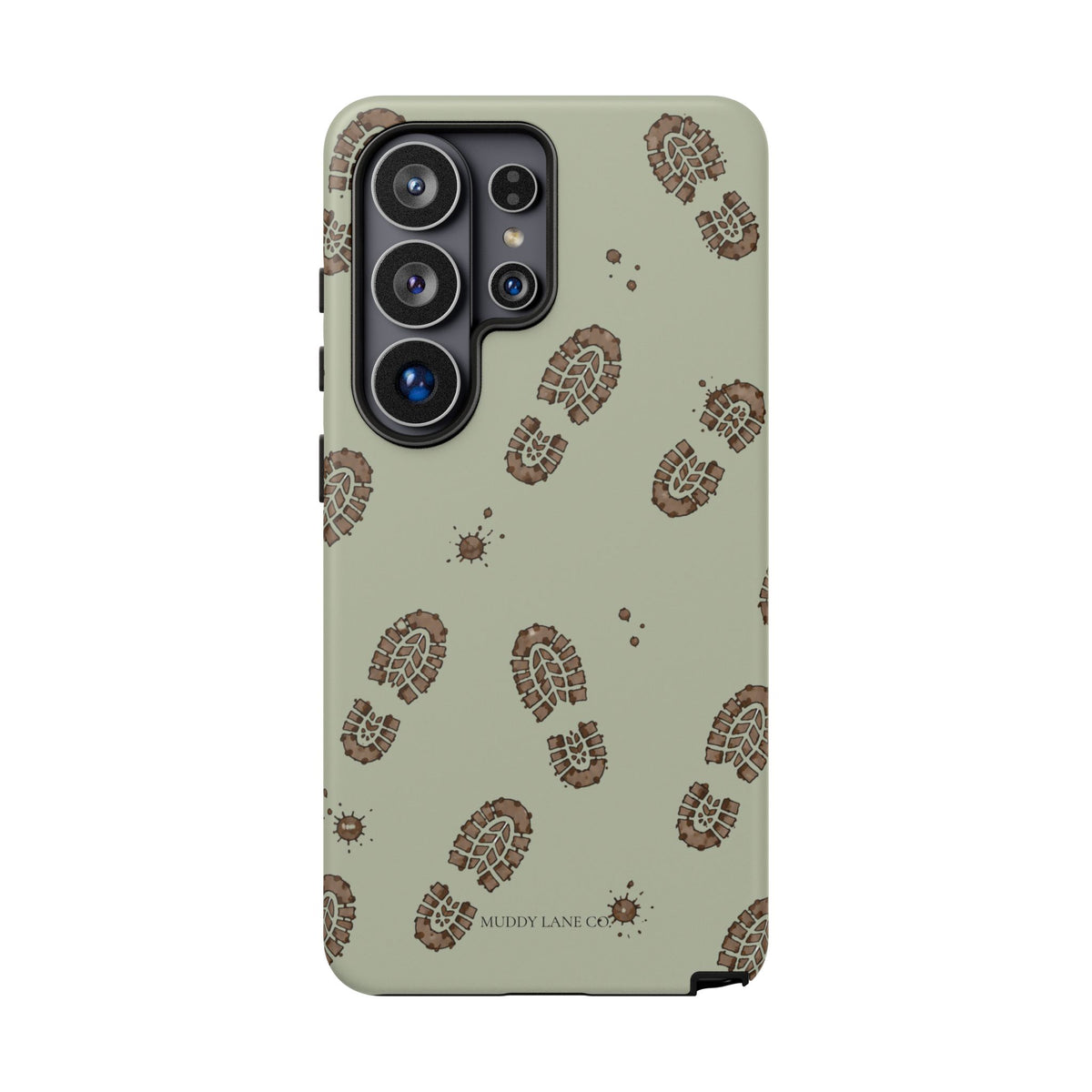 Muddy Boot Print Tough Phone Case in Light Sage Matte