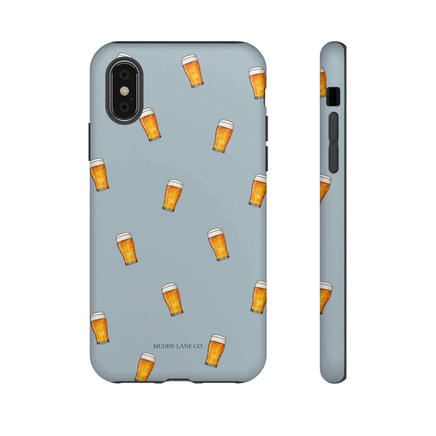 Pint Pattern Tough Phone Case in Dusty Blue Matte