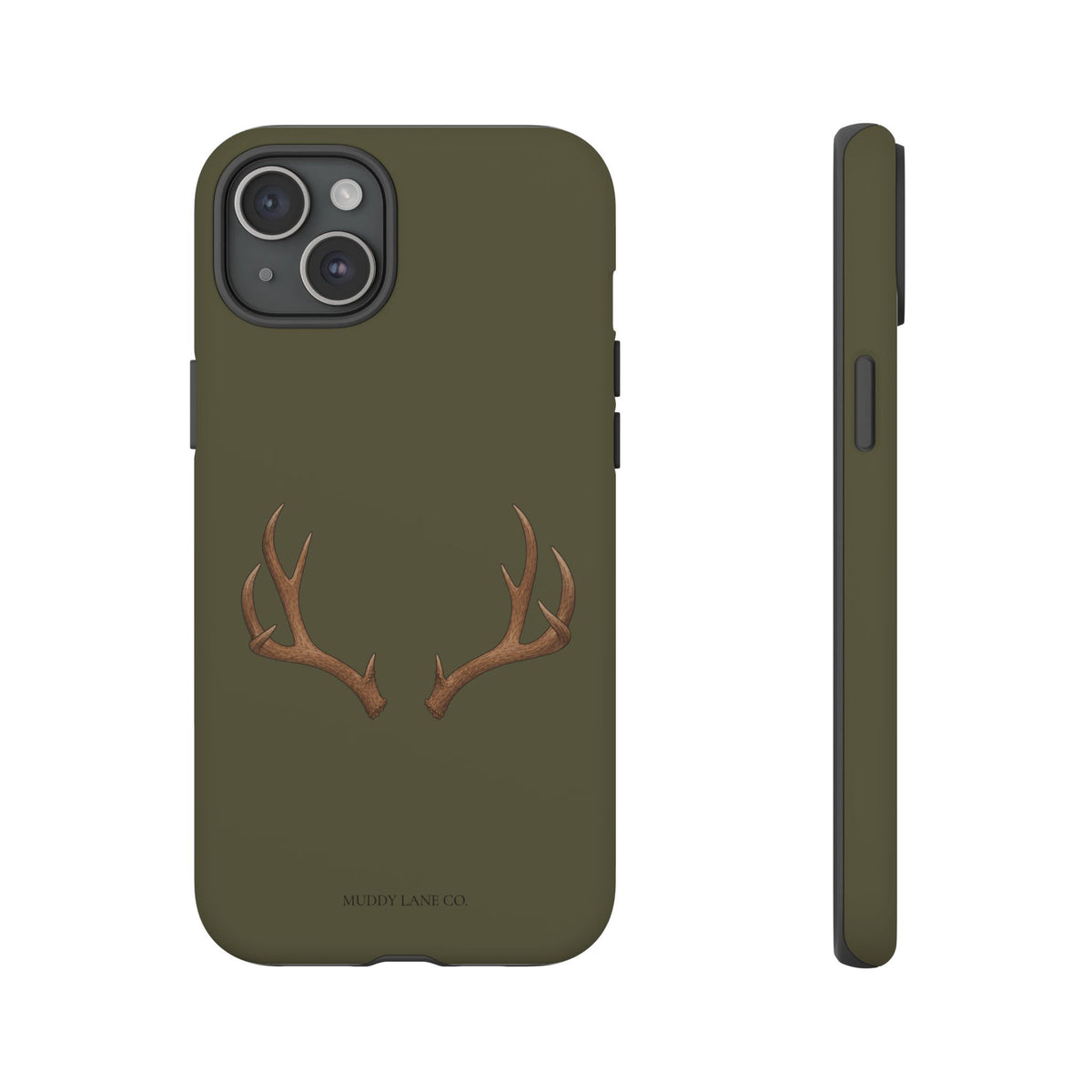 Antlers Tough Phone Case in Muddy Green Matte