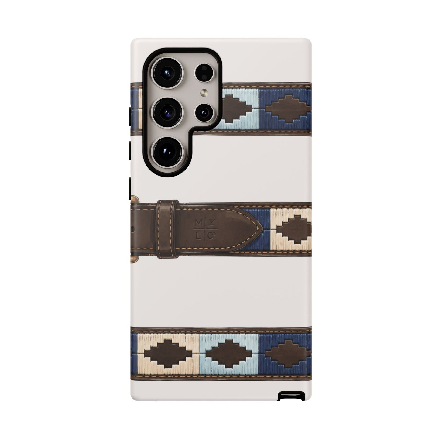 Country Belt Pattern Tough Phone Case in Warm Cream Matte