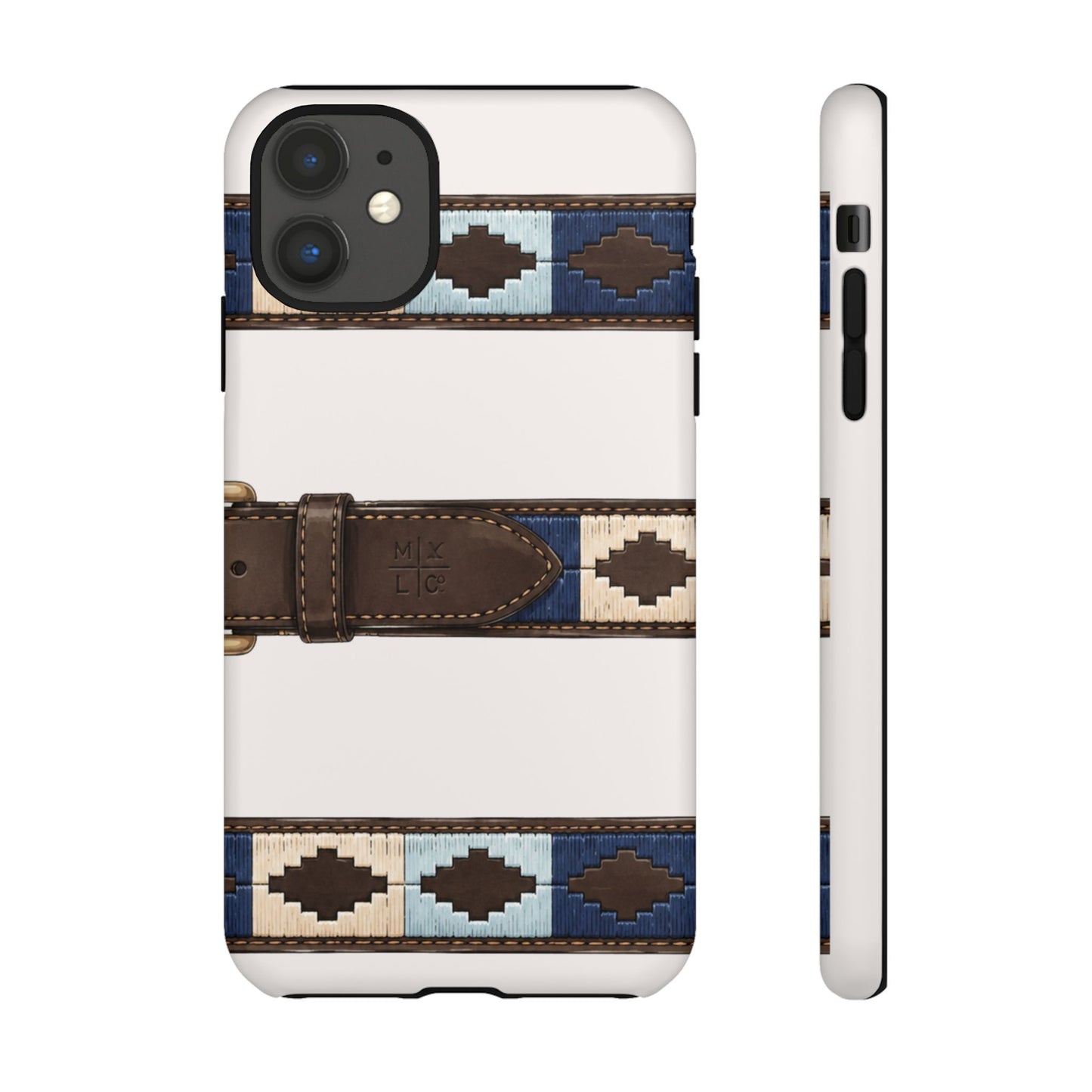 Country Belt Pattern Tough Phone Case in Warm Cream Matte