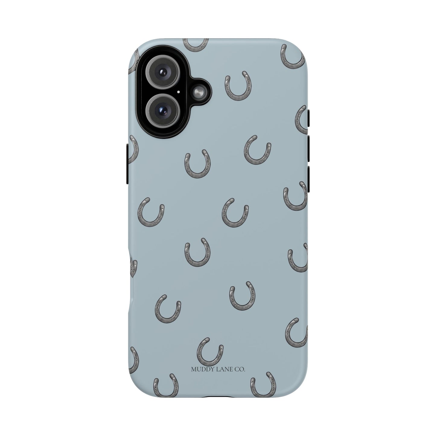 Horseshoe Pattern Tough Phone Case in Dusty Blue Matte