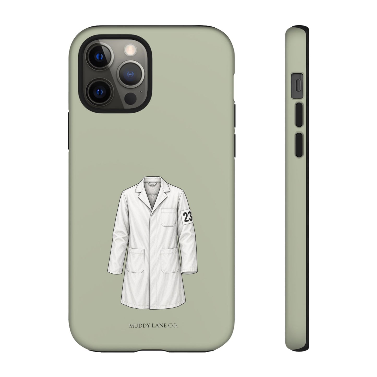 Showing Coat Tough Phone Case in Light Sage Matte